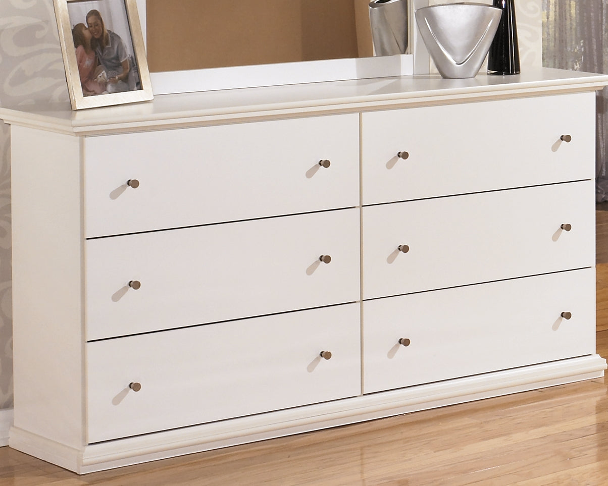 Bostwick Shoals King Panel Bed with Dresser and Nightstand in White from Ashley - Luna Furniture