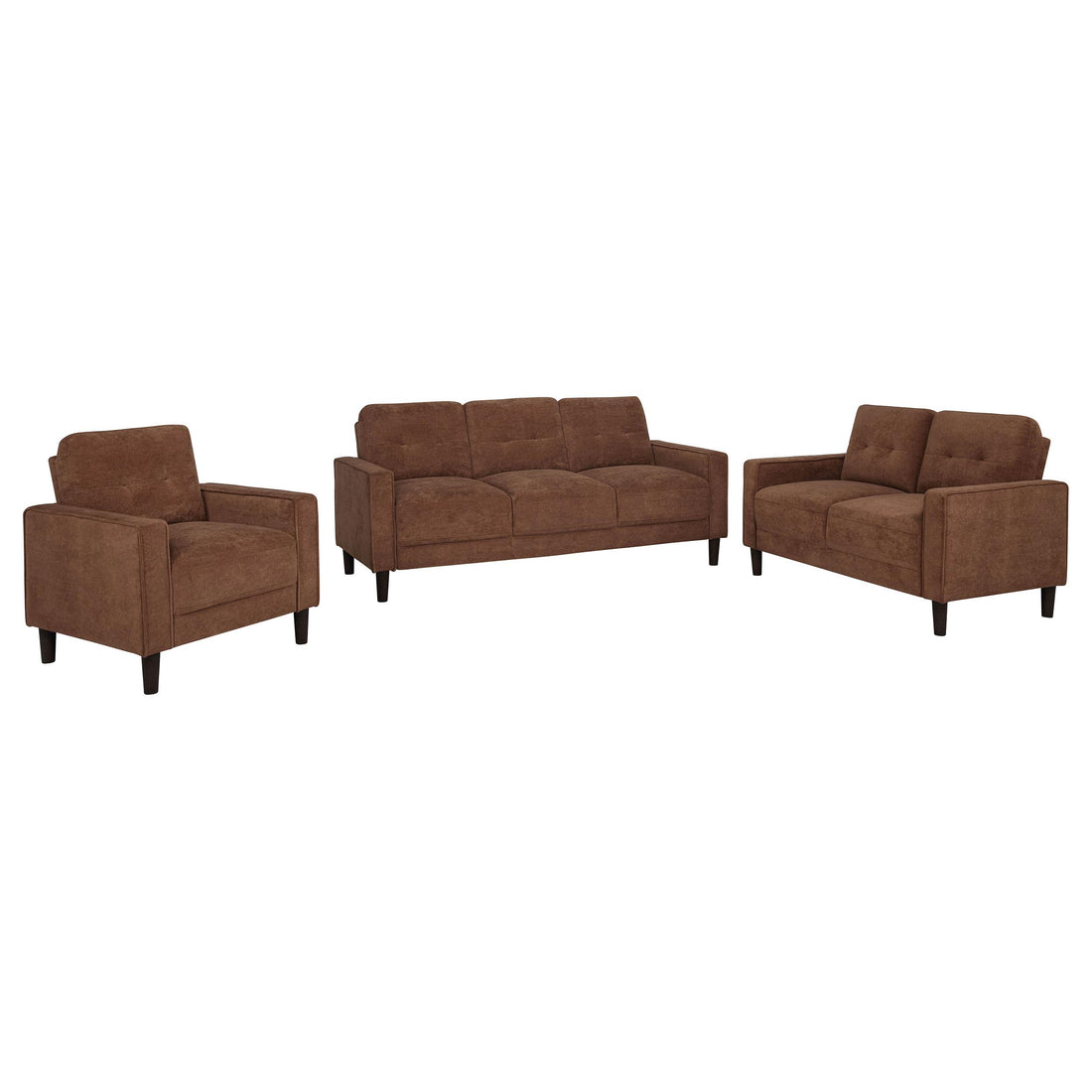 Bowen II 3-piece Fabric Upholstered Track Arm Sofa Set Rust - 509971-S3