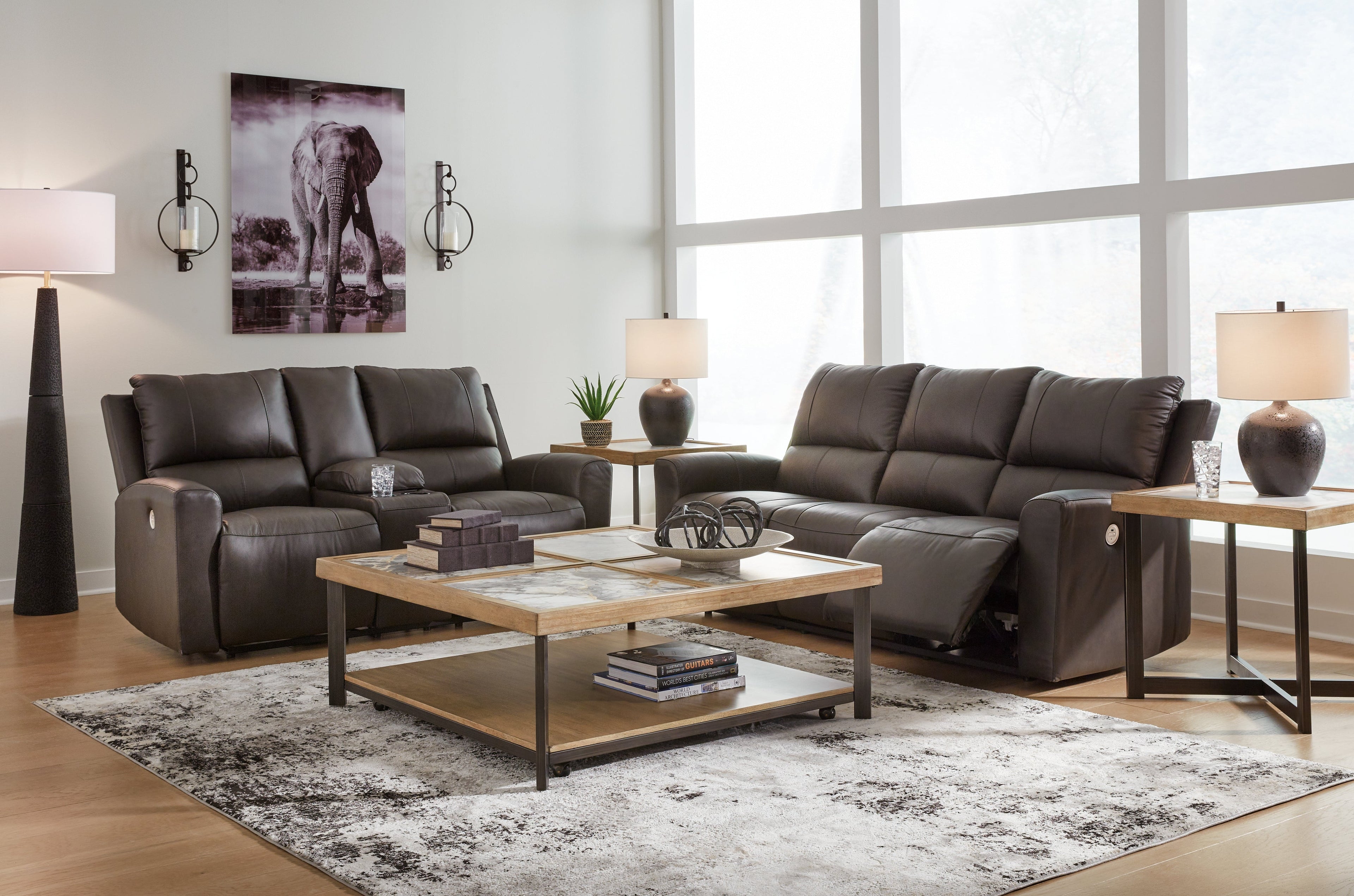 Boxmere Sofa and Loveseat in Storm from Ashley - Luna Furniture