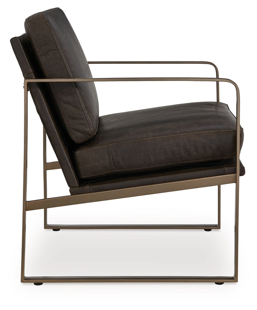 Bradett Dark Brown/Gold Finish Accent Chair - A3000763