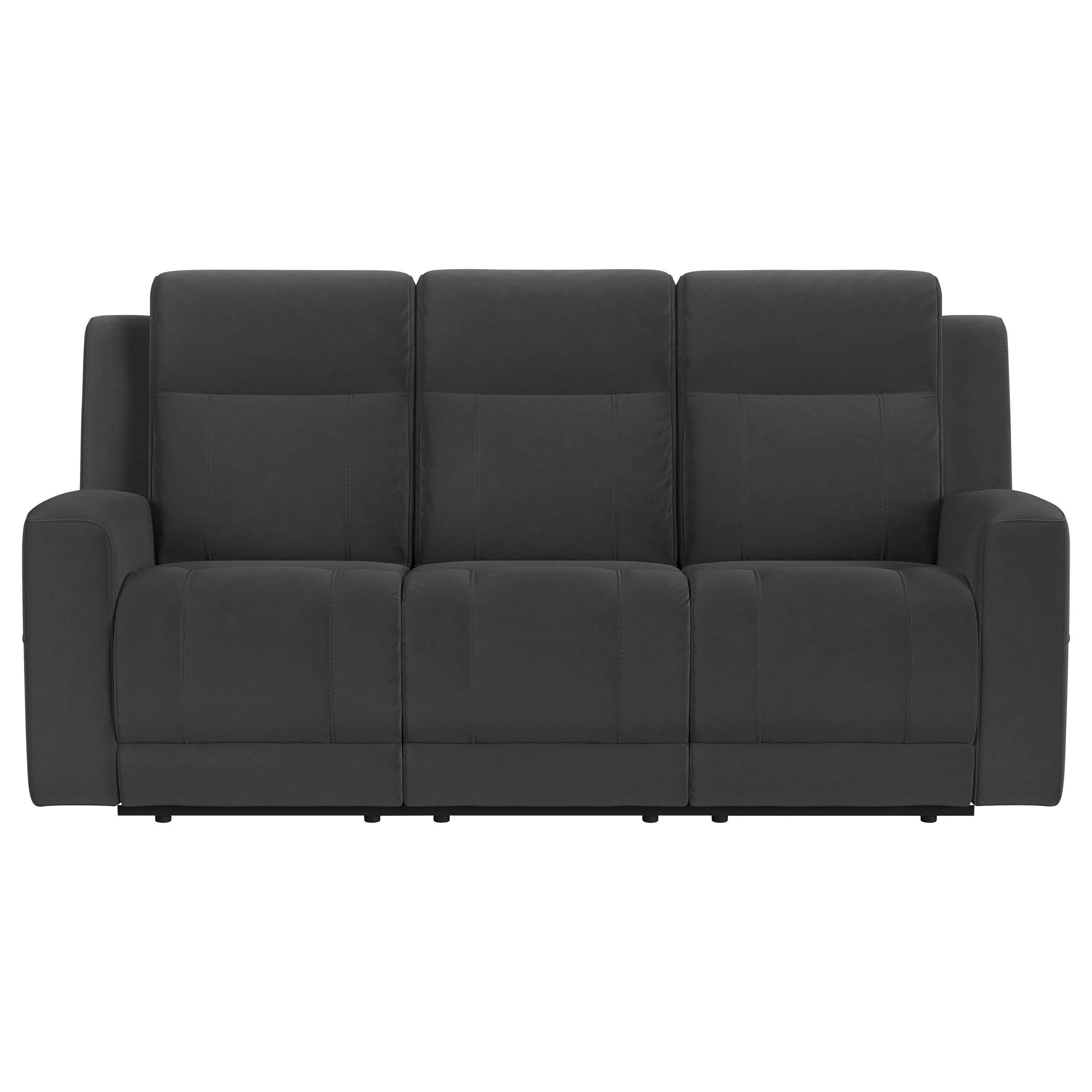 Brentwood 3-piece Upholstered Motion Reclining Sofa Set Black - 610284-S3