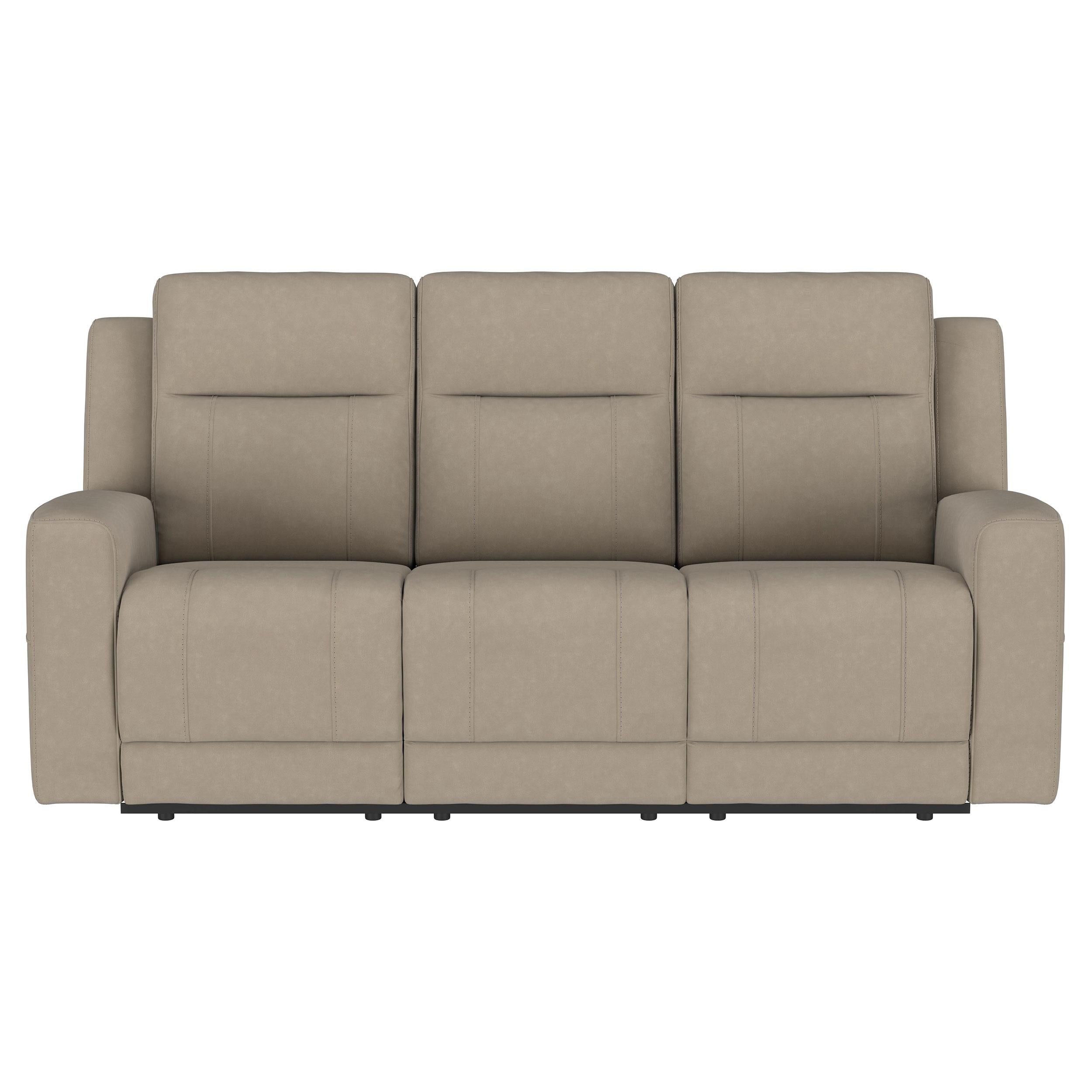 Brentwood Upholstered Motion Reclining Sofa Taupe - 610281