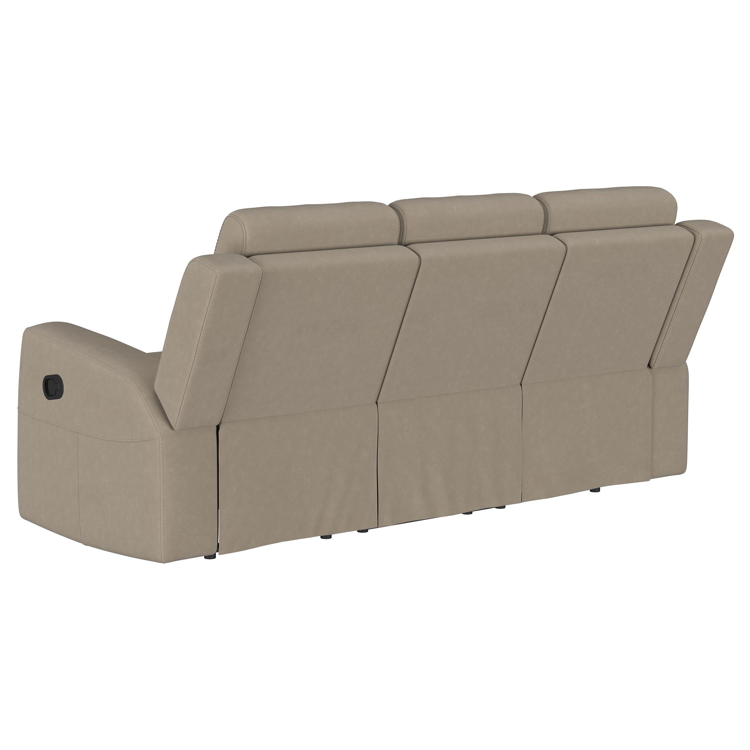 Brentwood Taupe Upholstered Motion Reclining Sofa from Coaster - Luna Furniture
