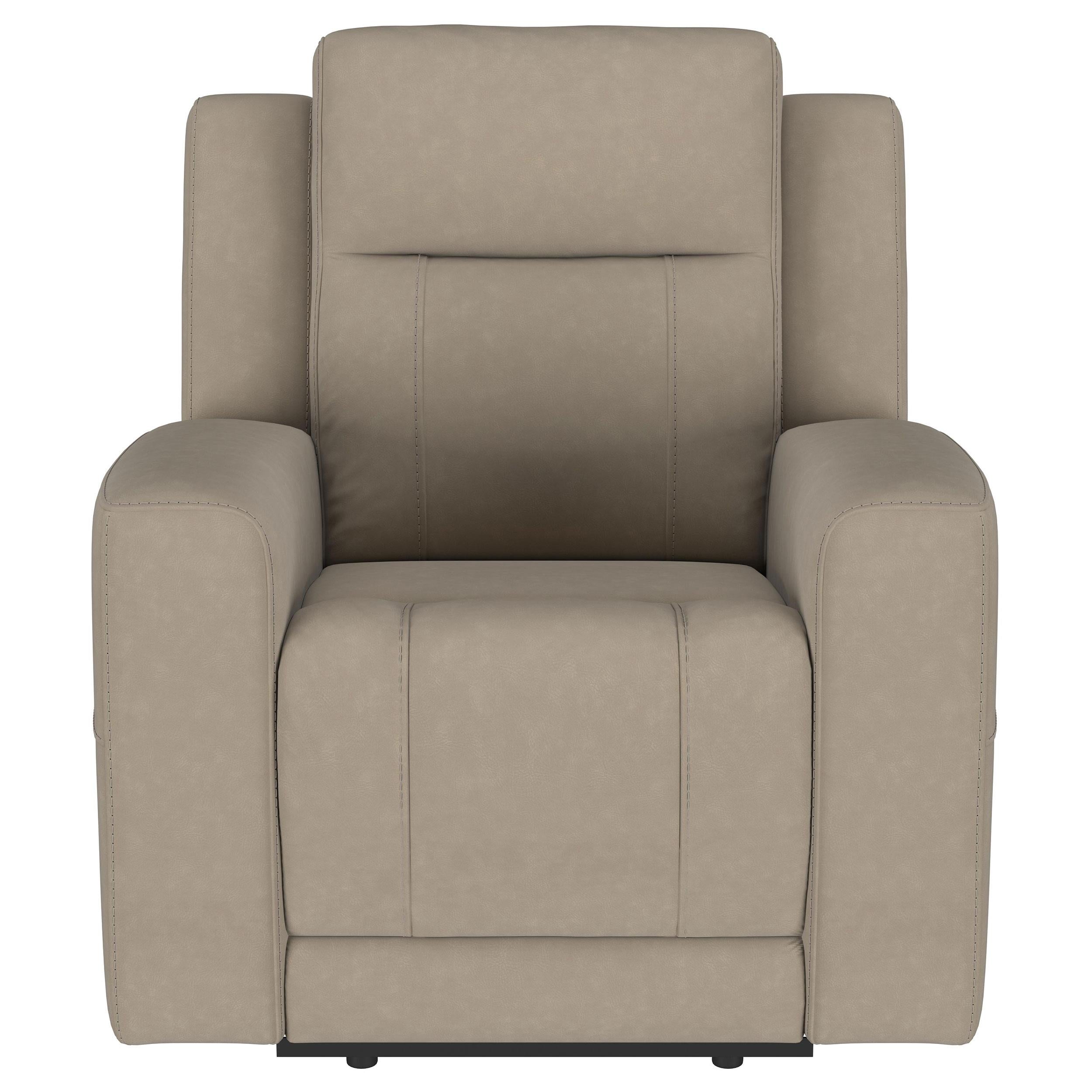 Brentwood Taupe Upholstered Recliner Chair from Coaster - Luna Furniture