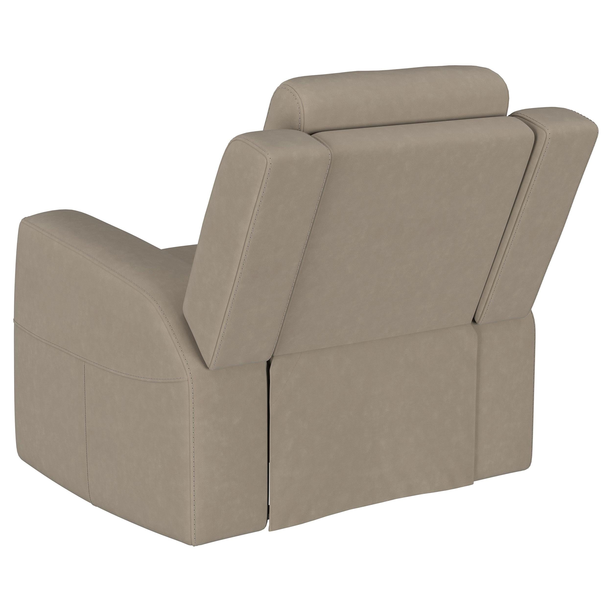 Brentwood Taupe Upholstered Recliner Chair from Coaster - Luna Furniture