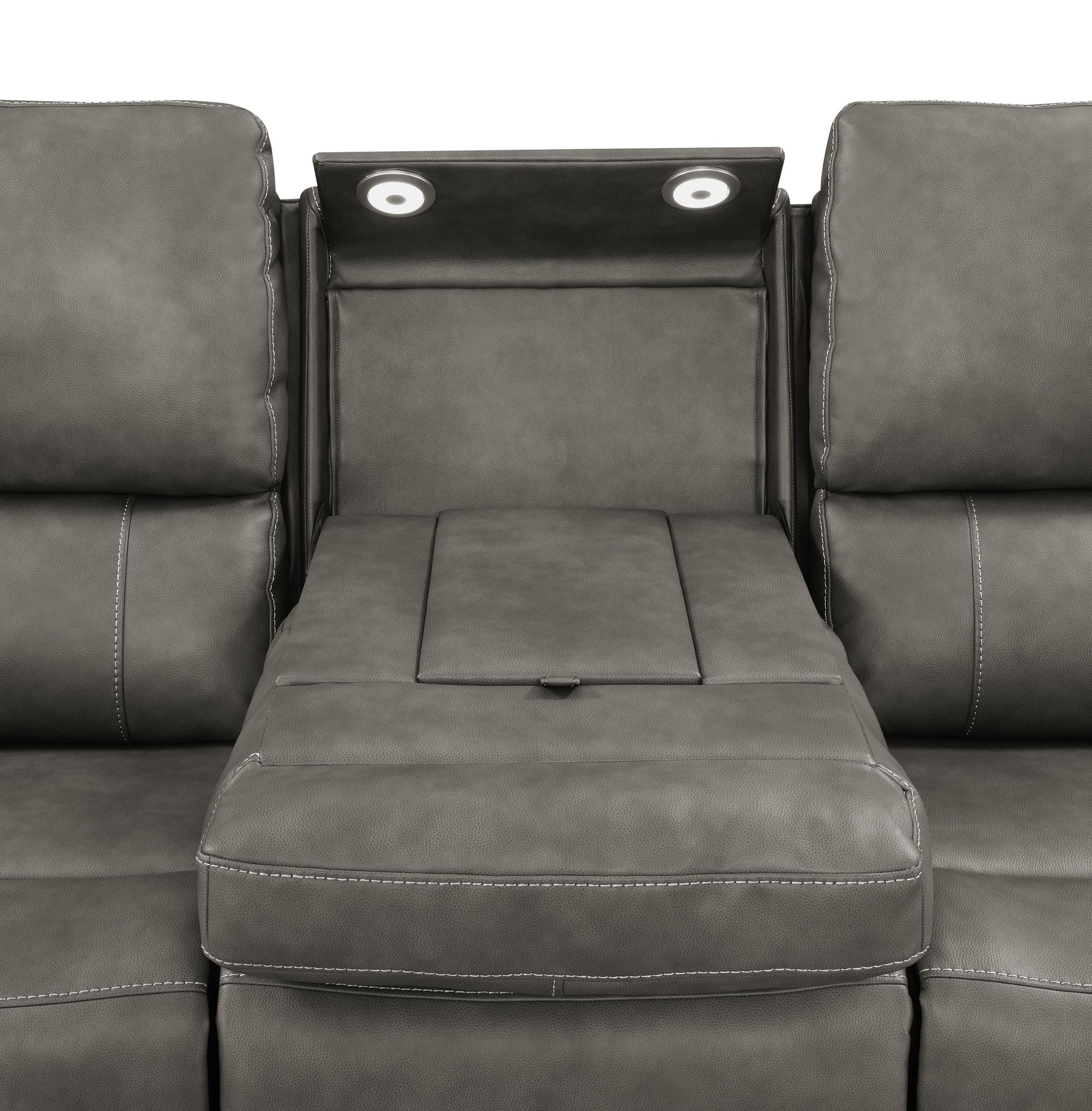 Brickston 2-piece Triple Power Reclining Sofa Set Charcoal - 603431PPP-S2