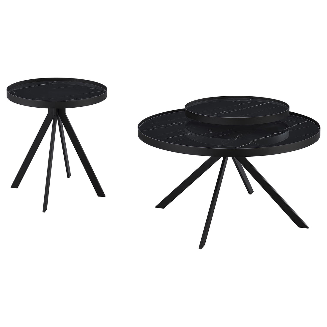 Briggs 2-piece Round Coffee and End Table Set Black - 706268-S2