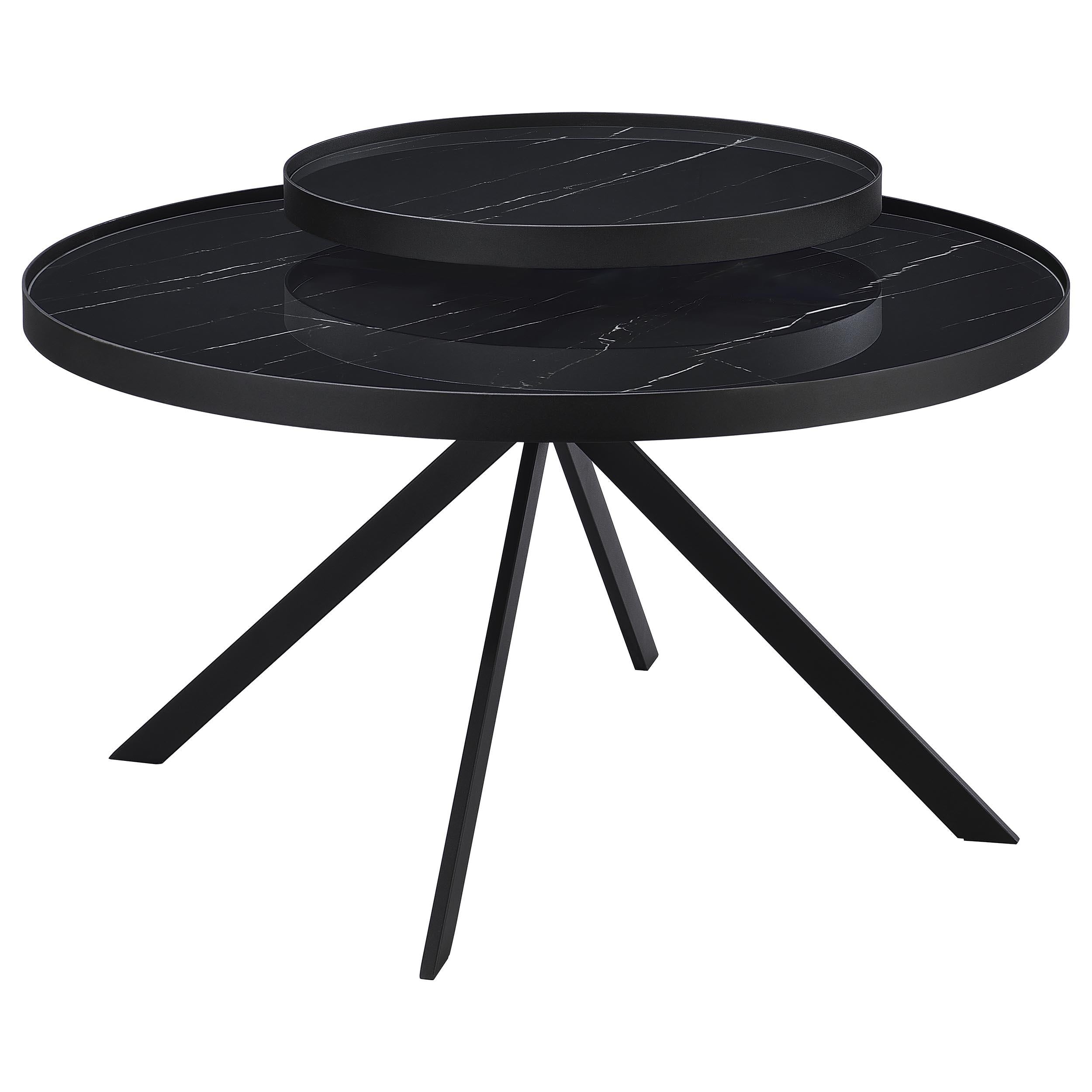 Briggs 2-piece Round Coffee and End Table Set Black - 706268-S2