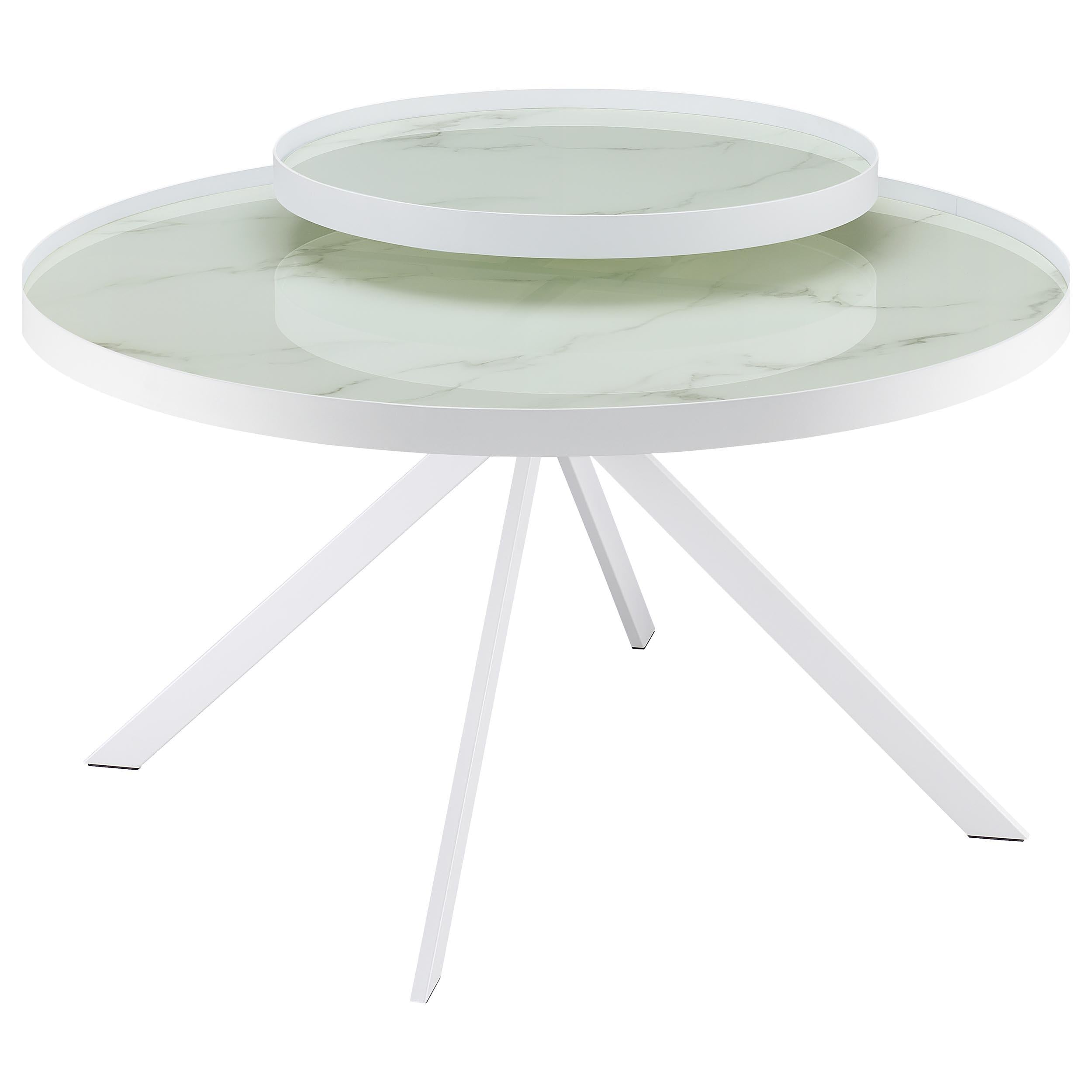 Briggs 2-piece Round Coffee and End Table Set White - 706258-S2