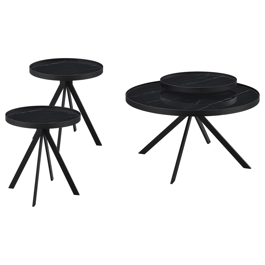 Briggs 3-piece Round Coffee and End Table Set Black - 706268-S3