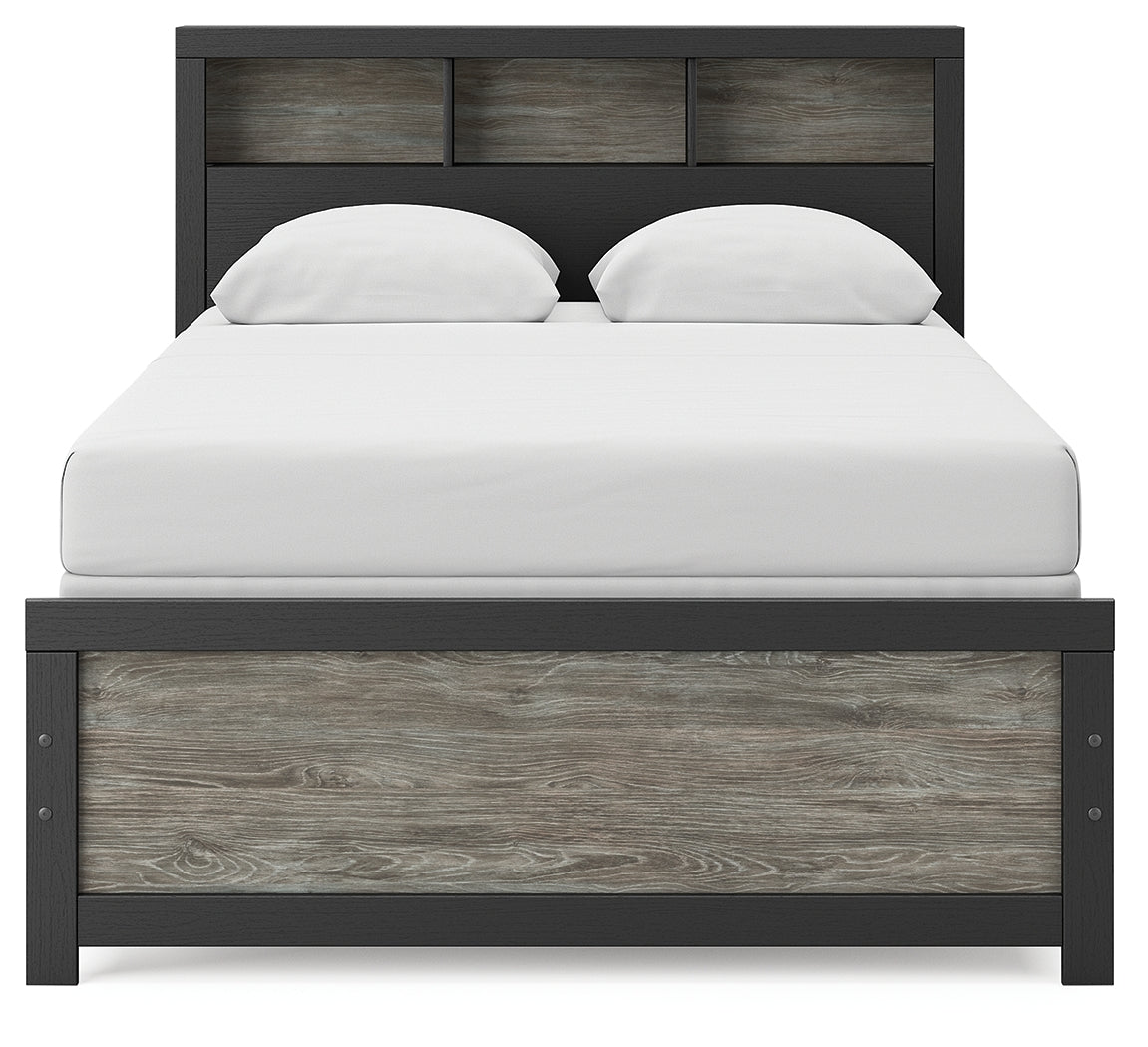 Broachmyn Black/Gray Full Bookcase Bed - PCB1118B13