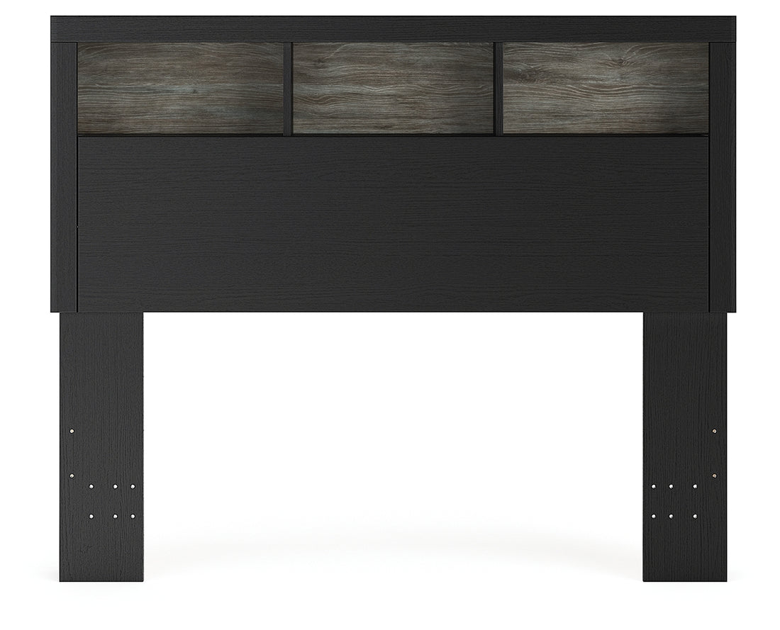 Broachmyn Black/Gray Full Bookcase Headboard - PCB1118-85