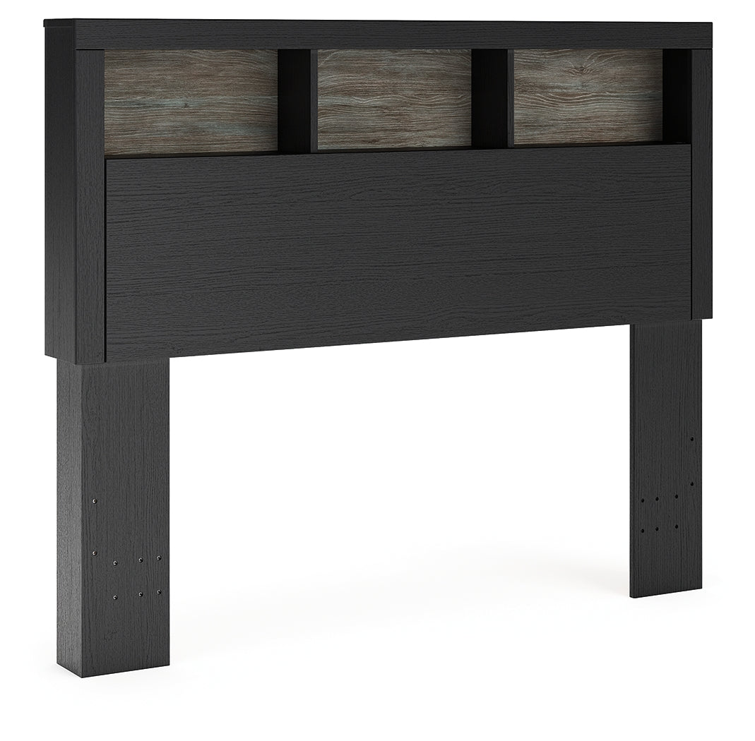 Broachmyn Black/Gray Full Bookcase Headboard - PCB1118-85