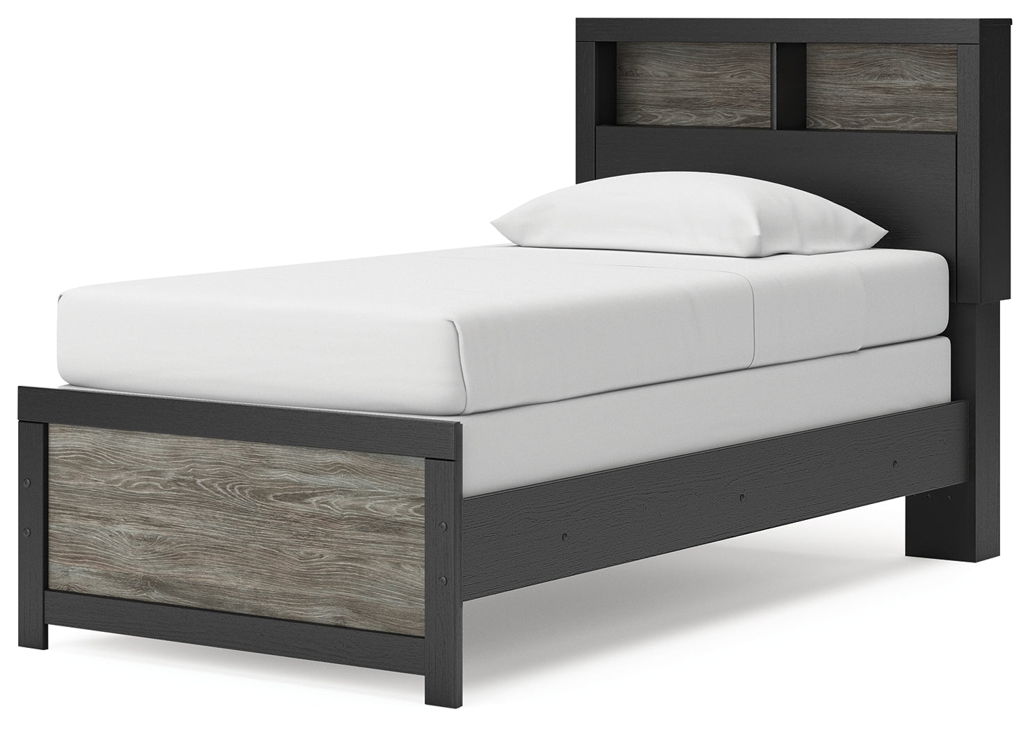 Broachmyn Black/Gray Twin Bookcase Bed - PCB1118B12