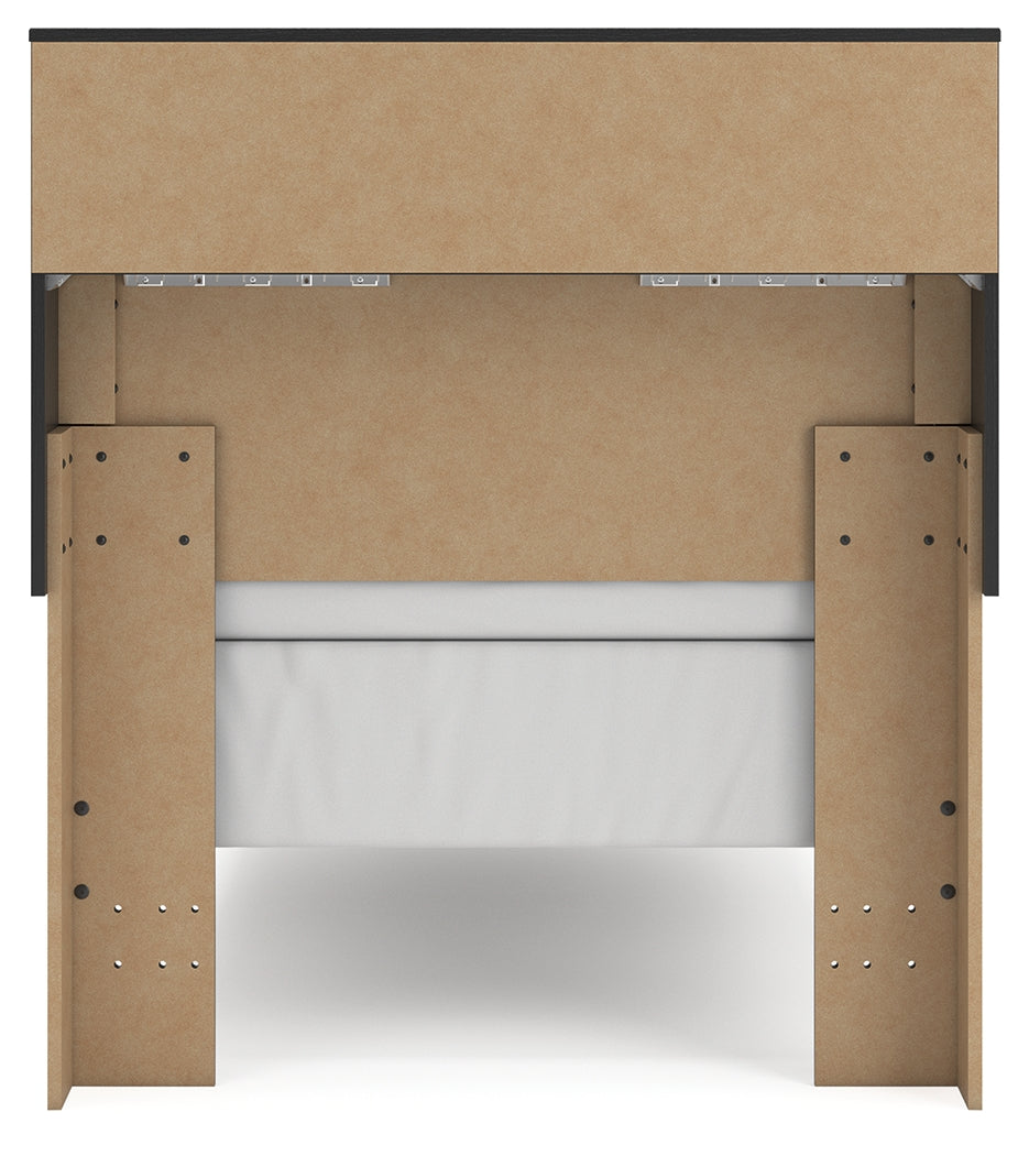 Broachmyn Black/Gray Twin Bookcase Bed - PCB1118B12