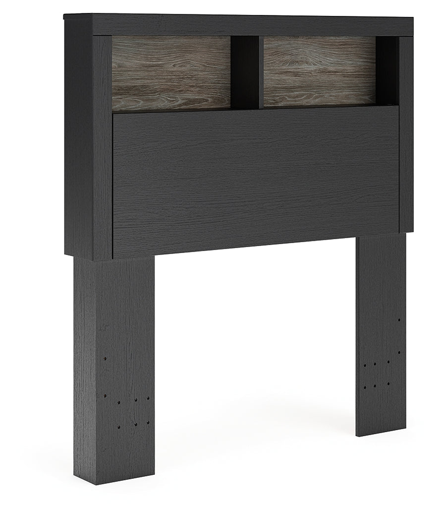 Broachmyn Black/Gray Twin Bookcase Headboard - PCB1118-63