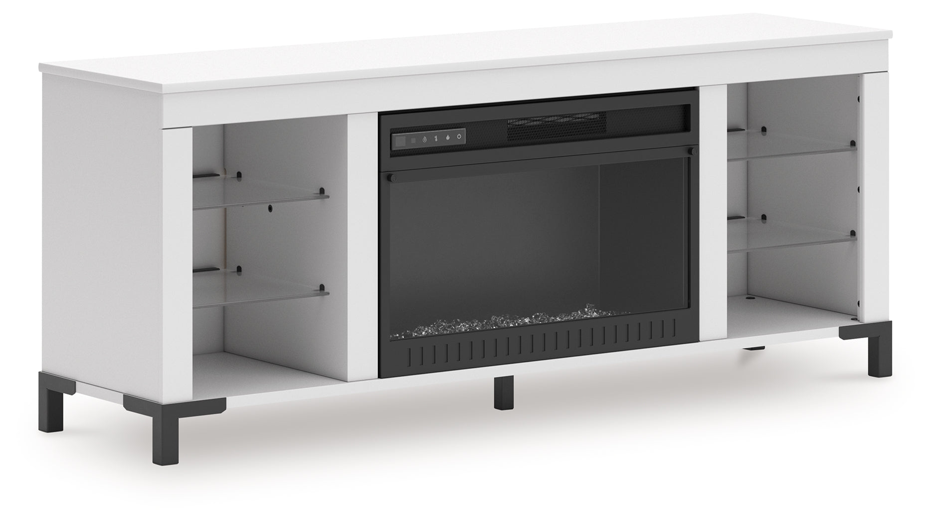 Brollevi White 60" TV Stand with Electric Fireplace - W2722-168