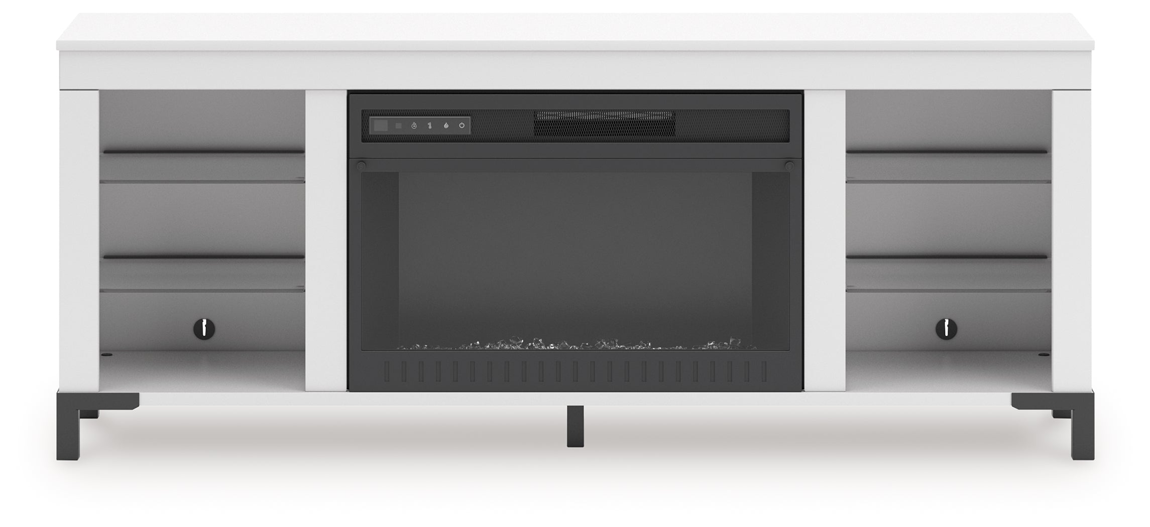Brollevi White 60" TV Stand with Electric Fireplace - W2722-168