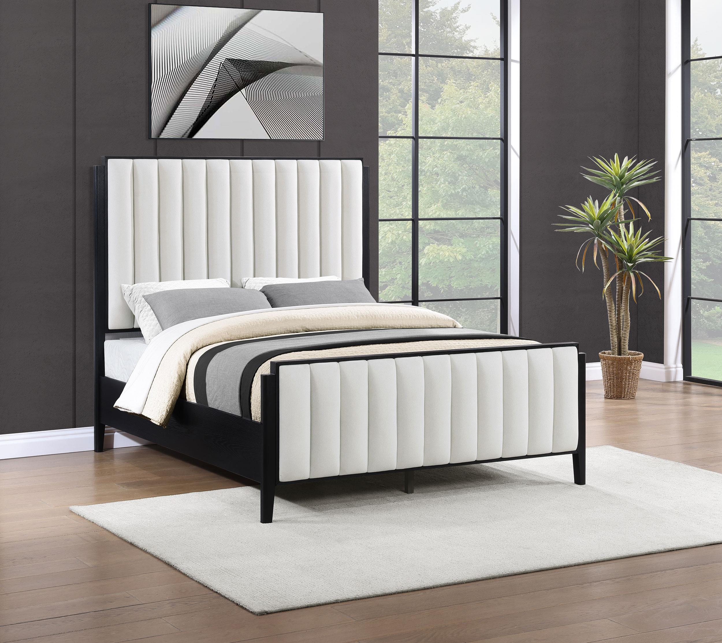 Brookmead 60-inch Upholstered California King Bed Black - 224710KW