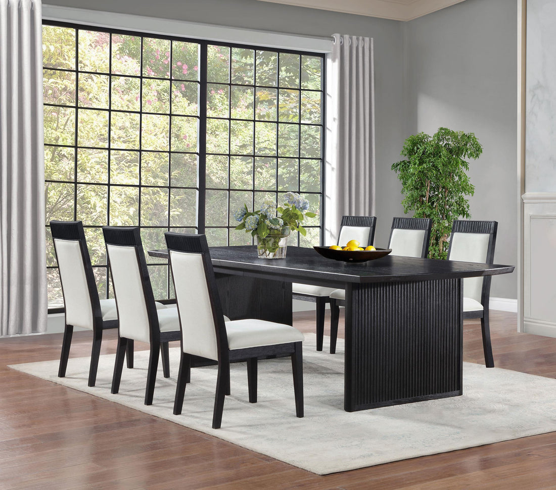 Brookmead 7-piece Extension Leaf Dining Table Set Black - 108231-S7A