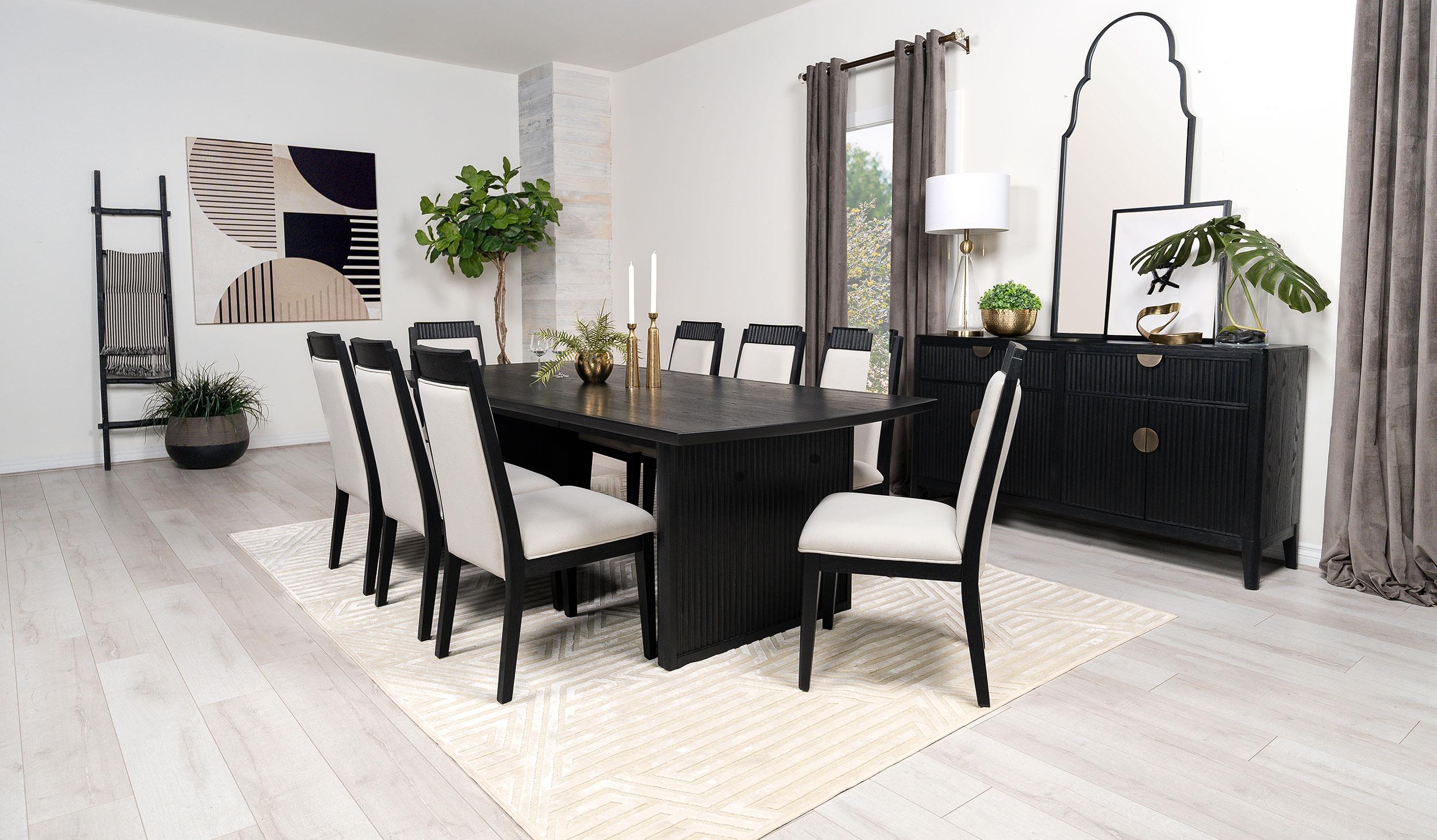 Brookmead 9-piece Extension Leaf Dining Table Set Black - 108231-S9