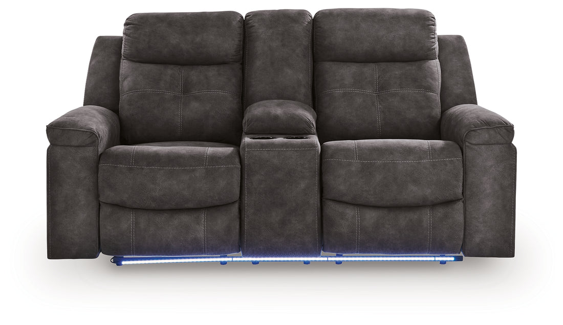 Brysonview Charcoal Reclining Loveseat with Console - 6360594