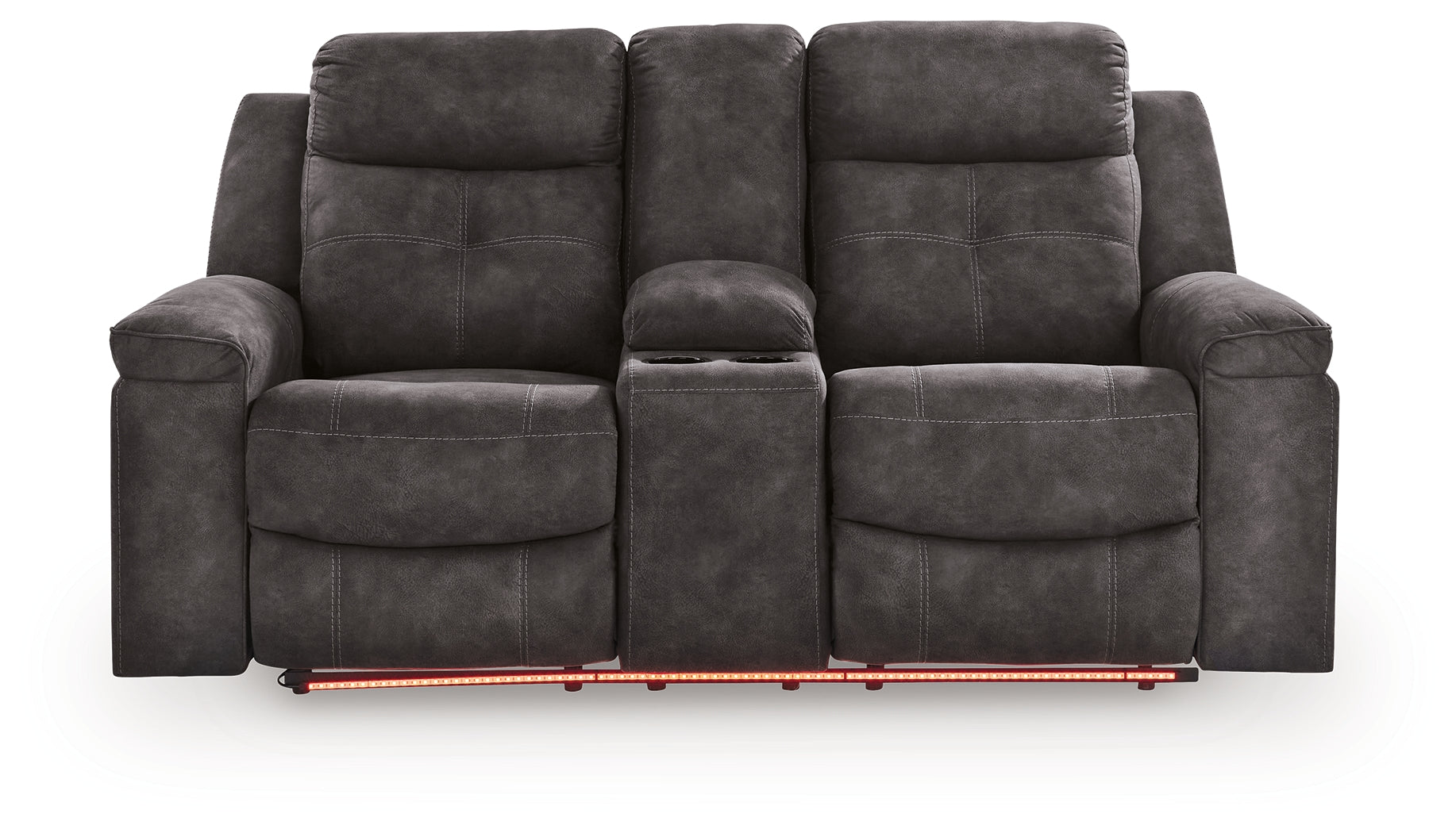 Brysonview Charcoal Reclining Loveseat with Console - 6360594