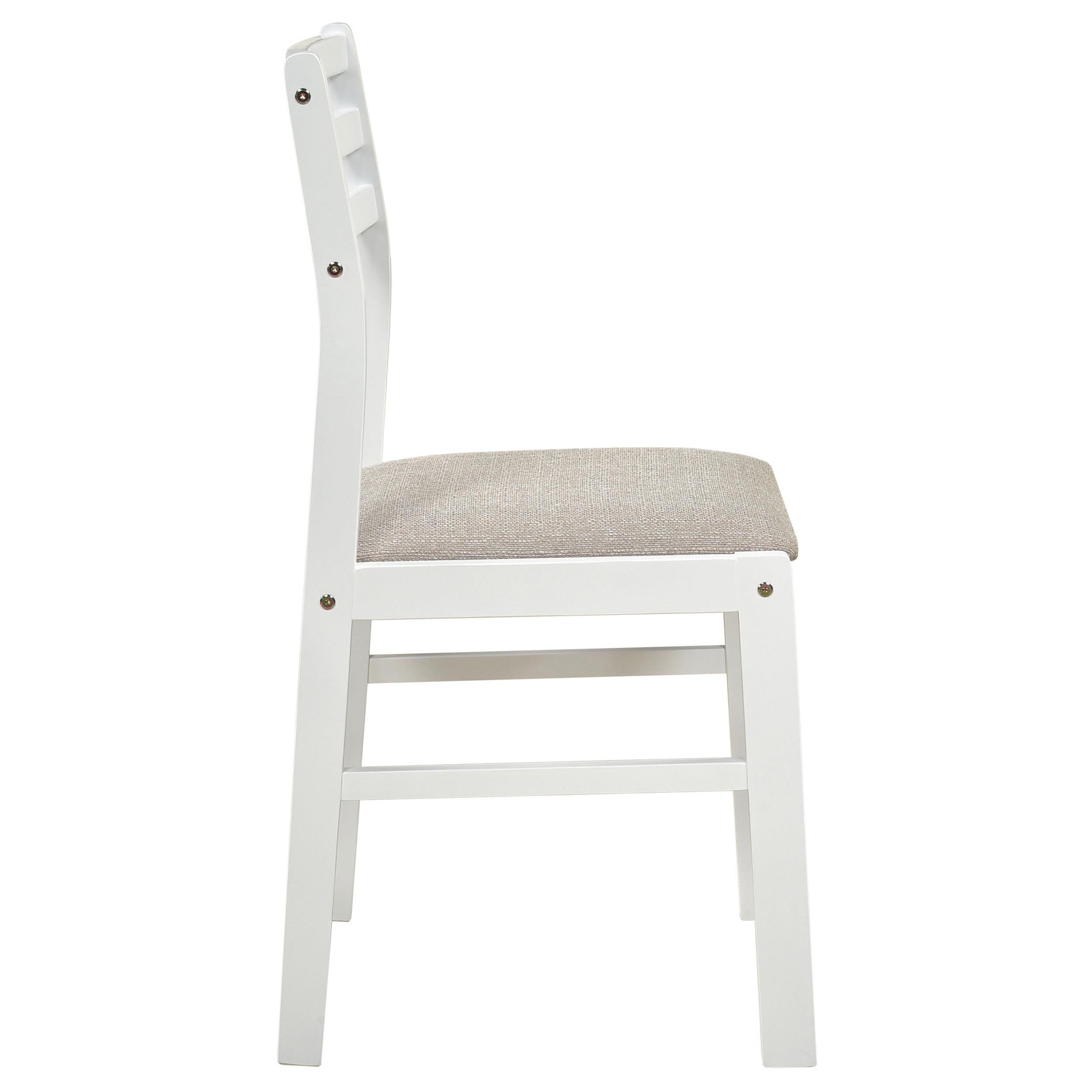 Bucknell 3-piece Round Drop Leaf Dining Table Set White - 130005WHT