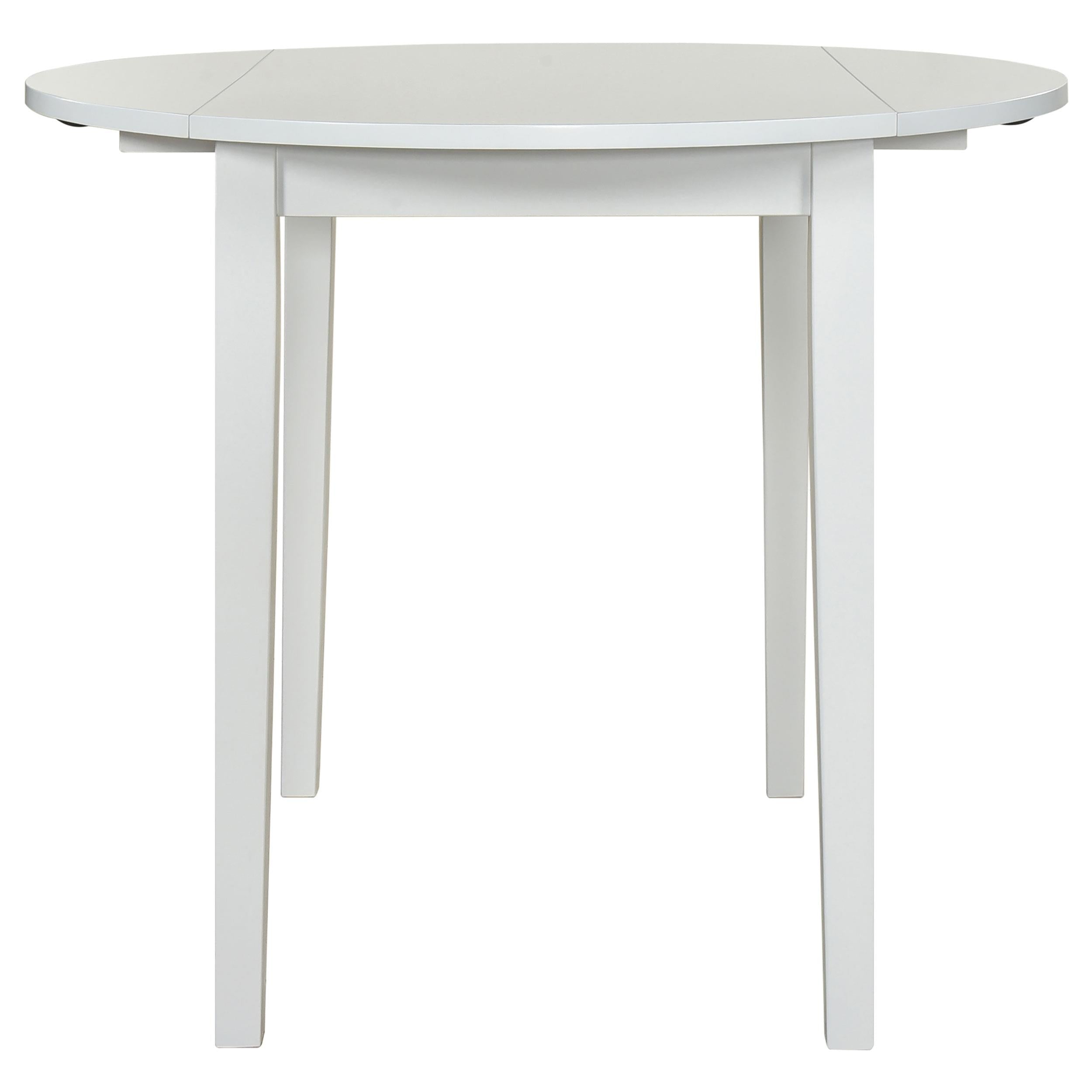 Bucknell 3-piece Round Drop Leaf Dining Table Set White - 130005WHT
