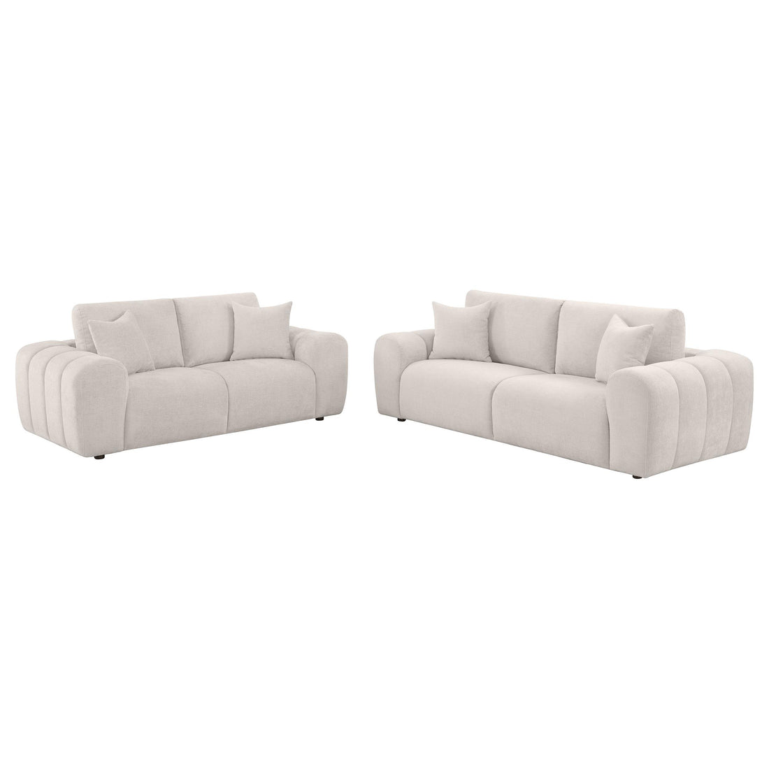 Burnett 2-piece Chenille Upholstered Sofa Set Ivory - 504955-S2
