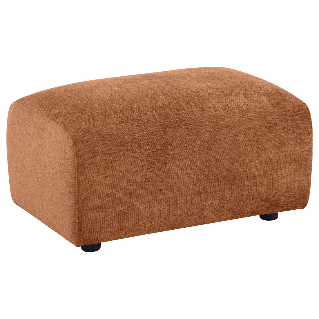 Burnett Chenille Upholstered Ottoman Burnt Orange - 504954
