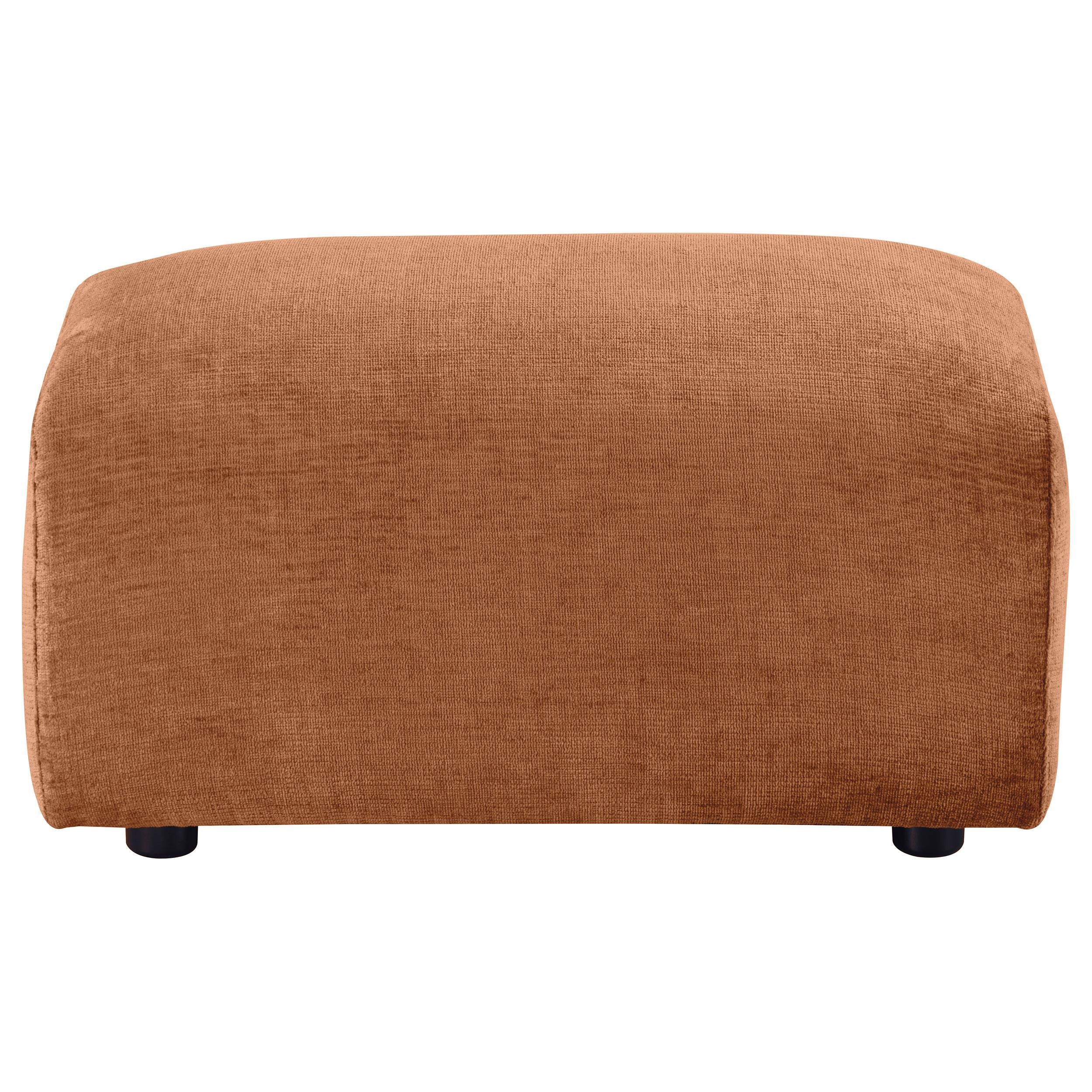 Burnett Chenille Upholstered Ottoman Burnt Orange - 504954