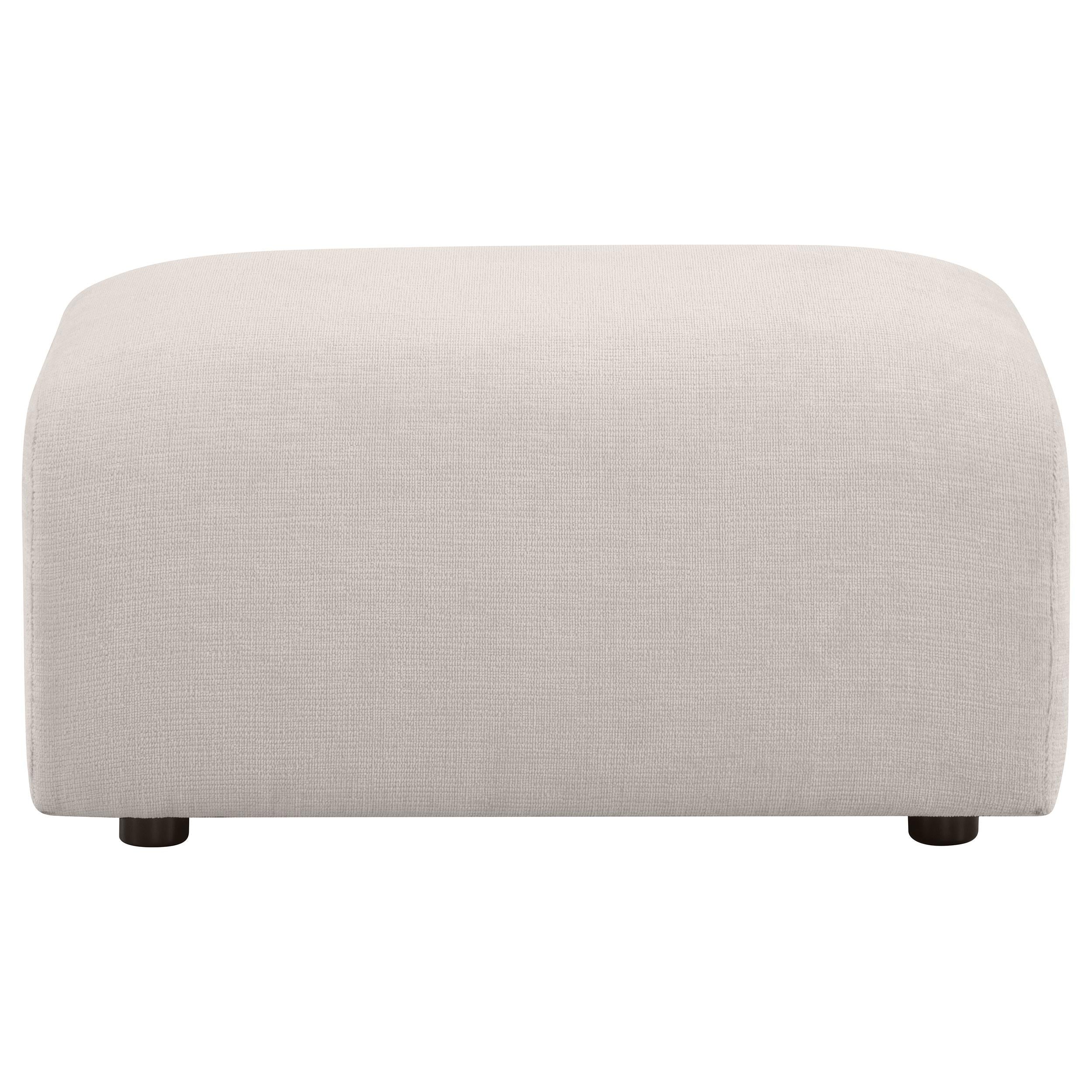 Burnett Chenille Upholstered Ottoman Ivory - 504958