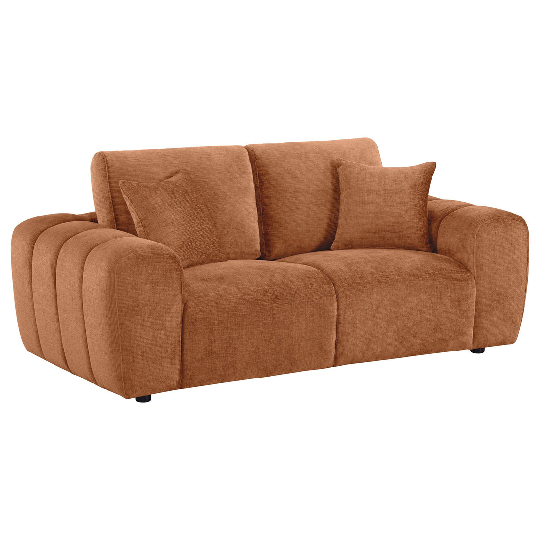Burnett Chenille Upholstered Wide Arm Loveseat Burnt Orange - 504952
