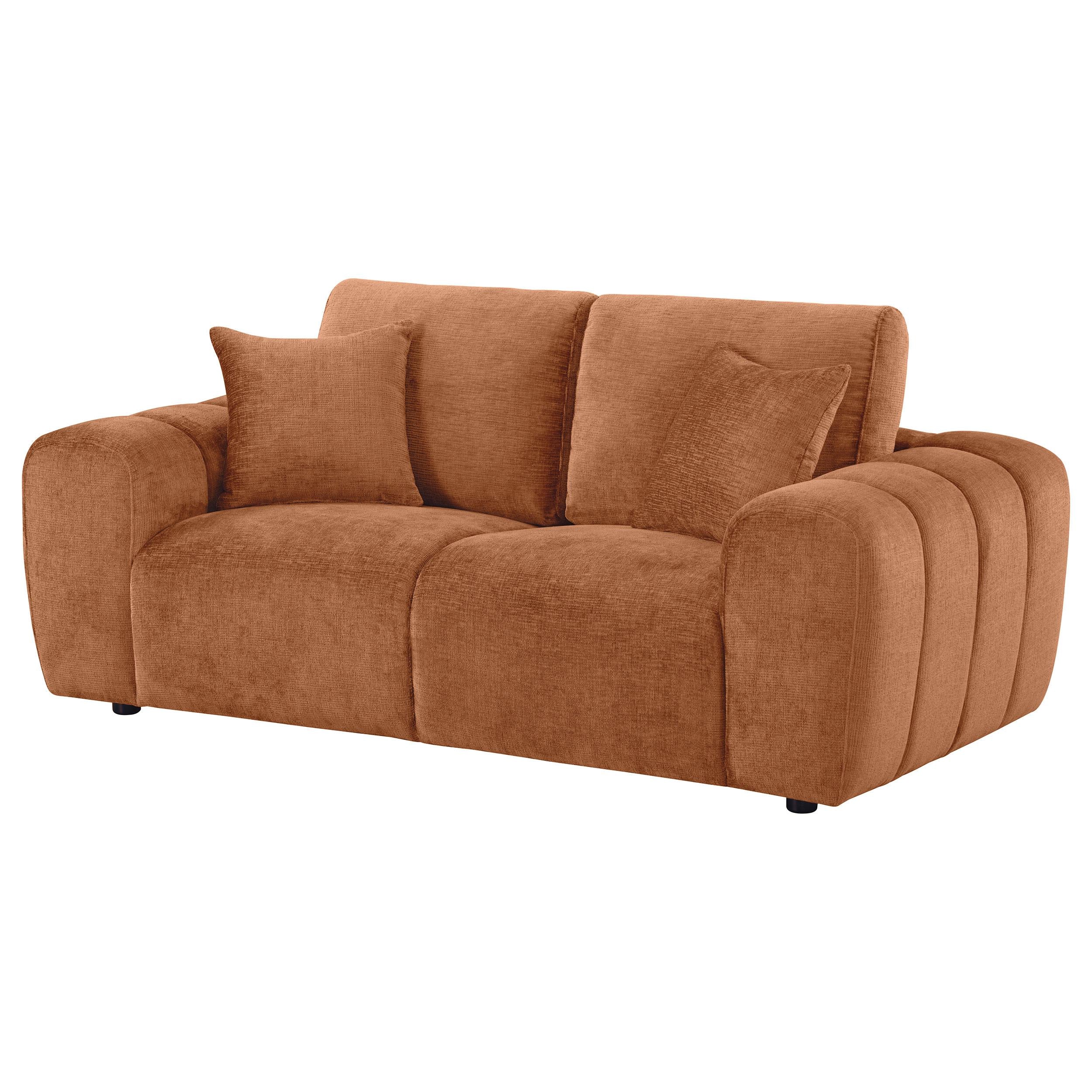 Burnett Chenille Upholstered Wide Arm Loveseat Burnt Orange - 504952