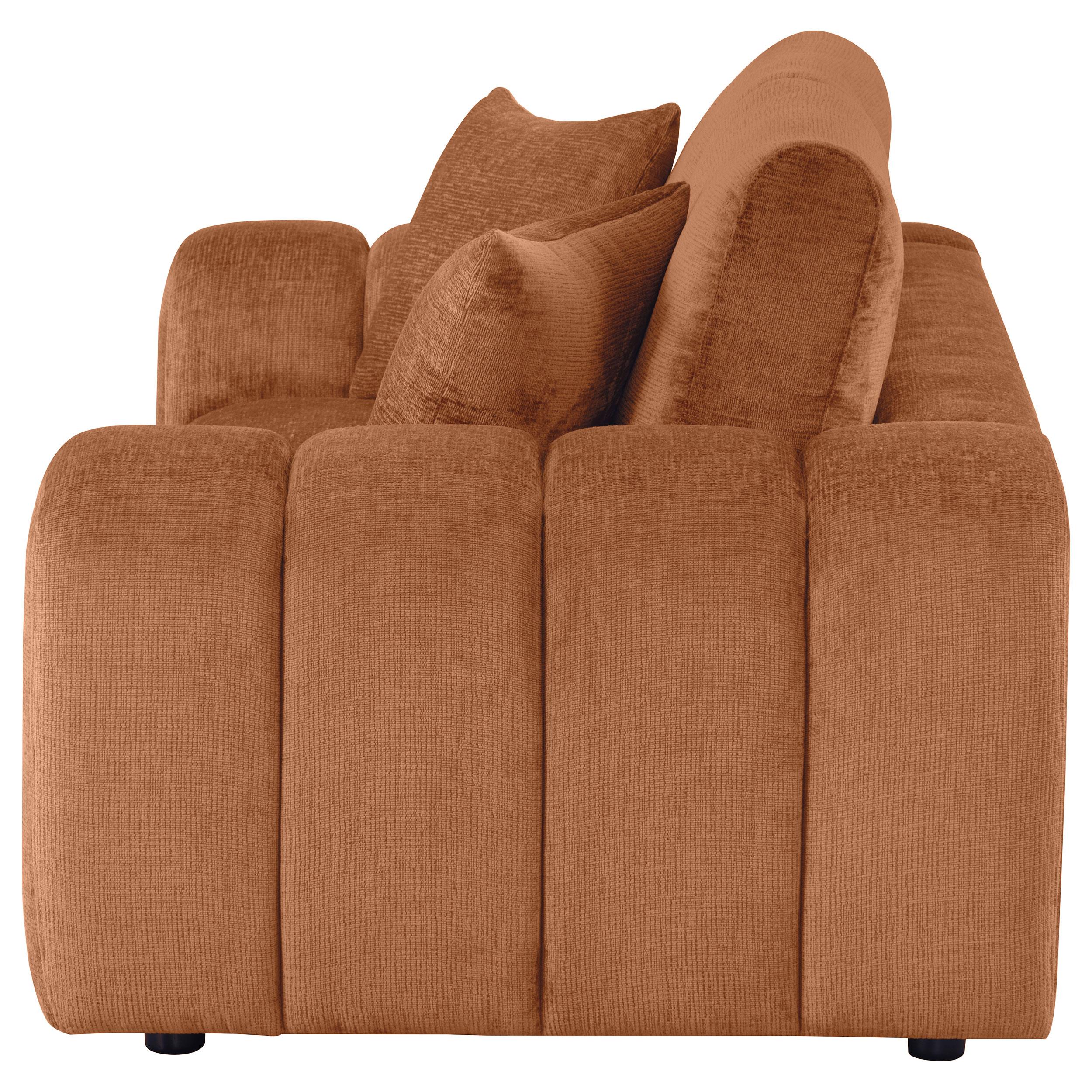 Burnett Chenille Upholstered Wide Arm Loveseat Burnt Orange - 504952