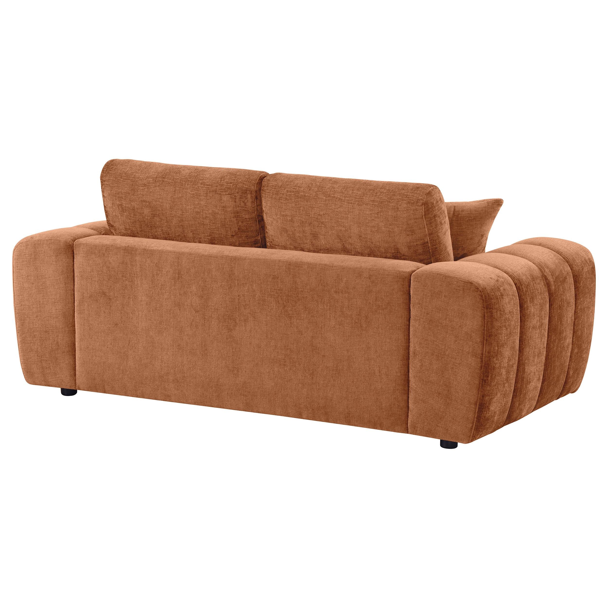 Burnett Chenille Upholstered Wide Arm Loveseat Burnt Orange - 504952
