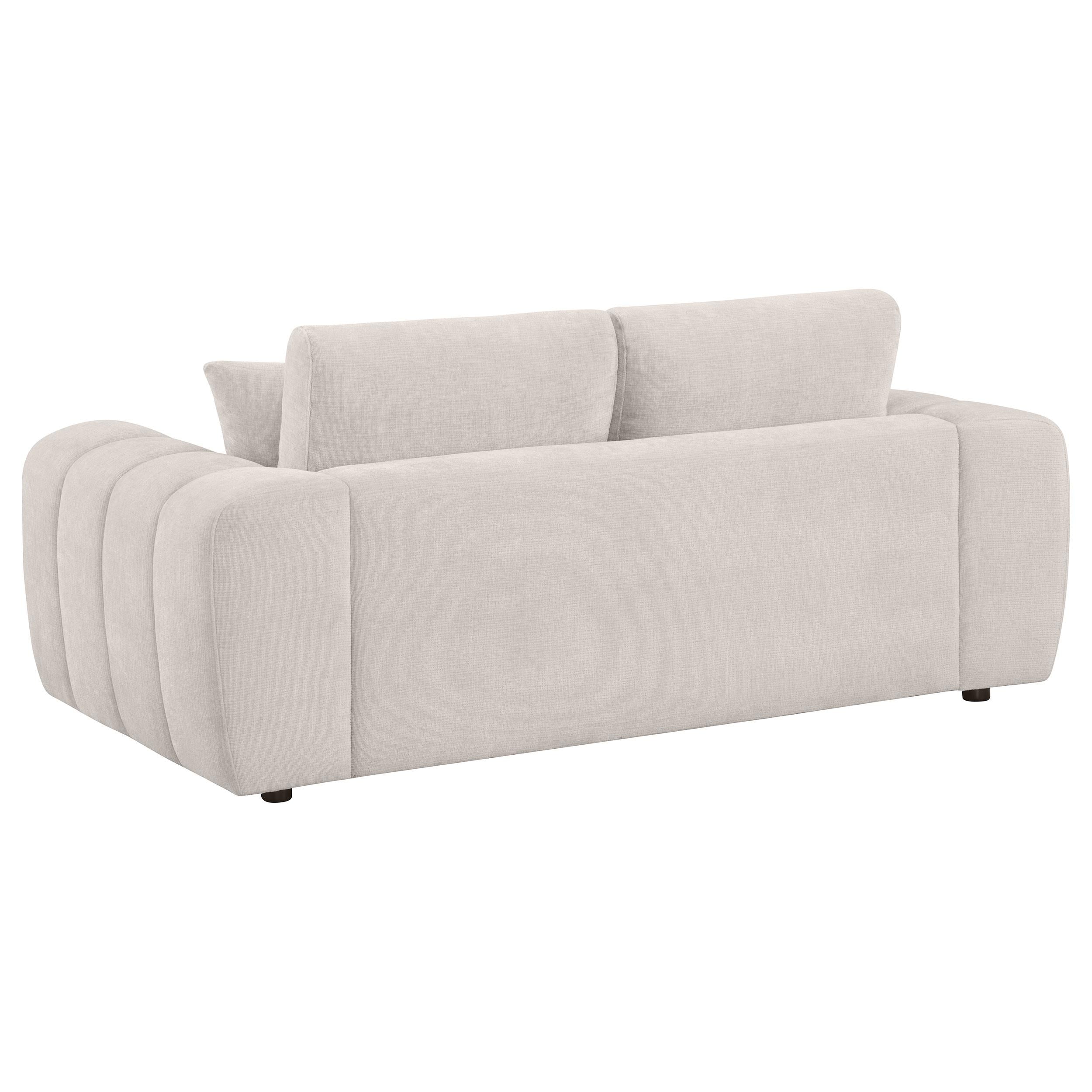 Burnett Chenille Upholstered Wide Arm Loveseat Ivory - 504956