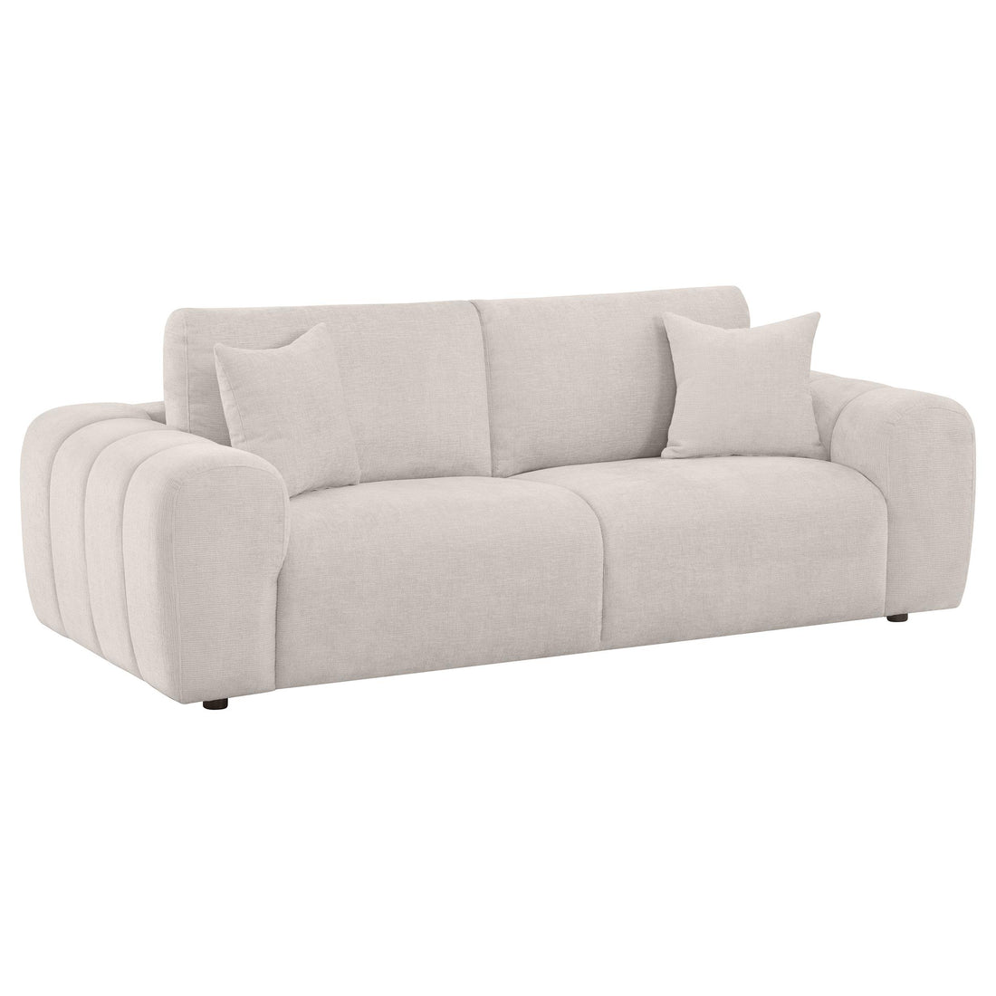 Burnett Chenille Upholstered Wide Arm Sofa Ivory - 504955