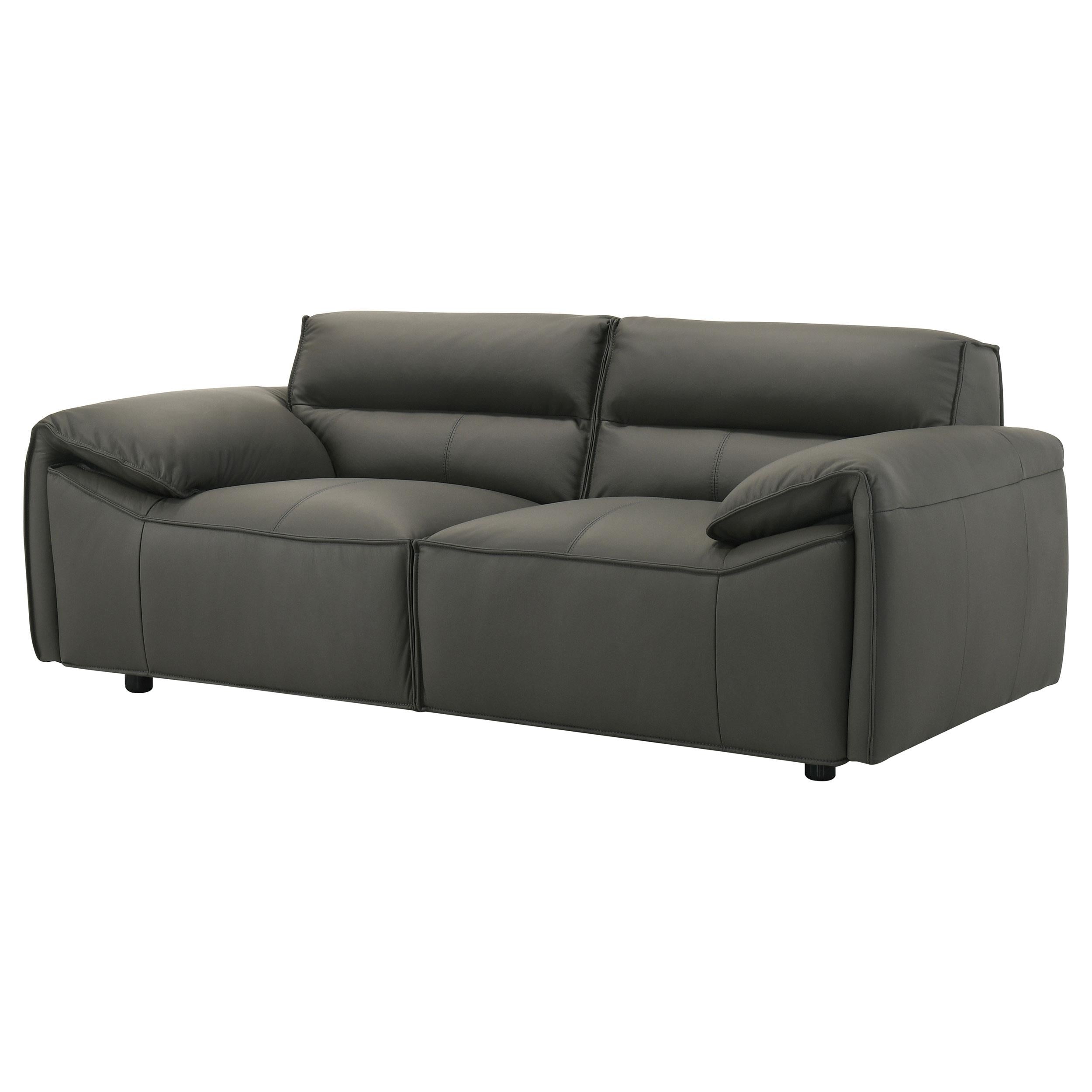 Buxton Top Grain Leather Upholstered Loveseat Graphite - 509505