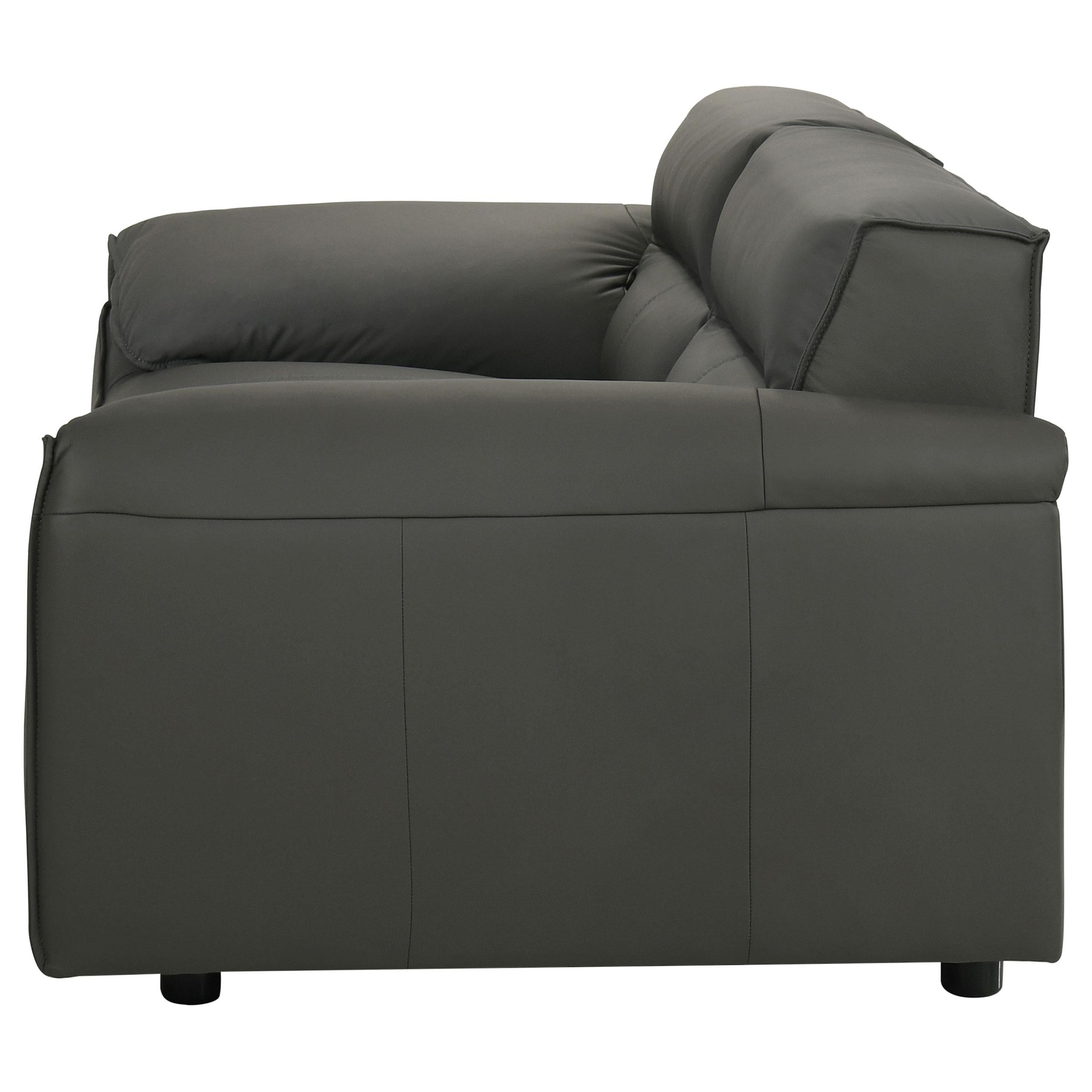 Buxton Top Grain Leather Upholstered Loveseat Graphite - 509505
