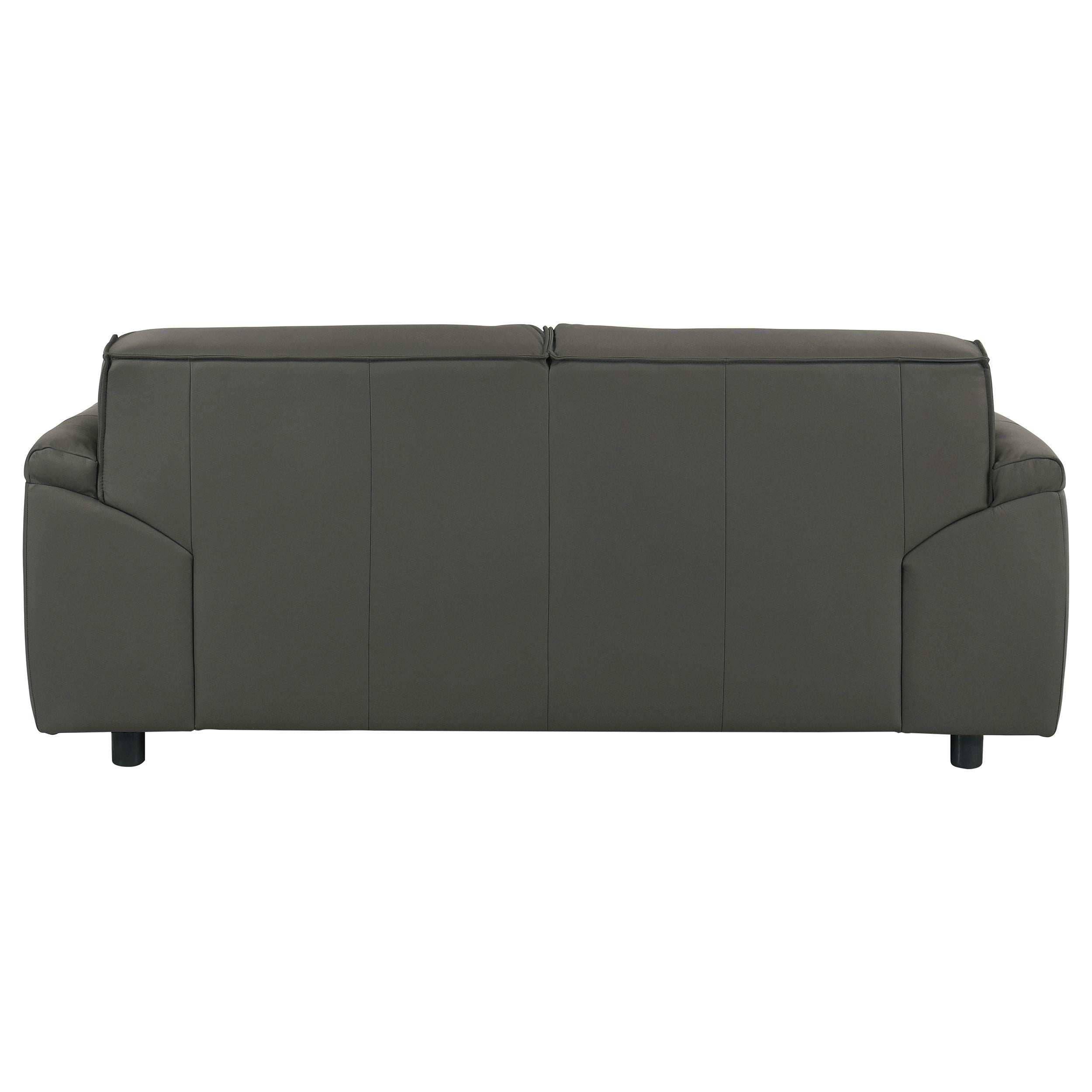 Buxton Top Grain Leather Upholstered Loveseat Graphite - 509505