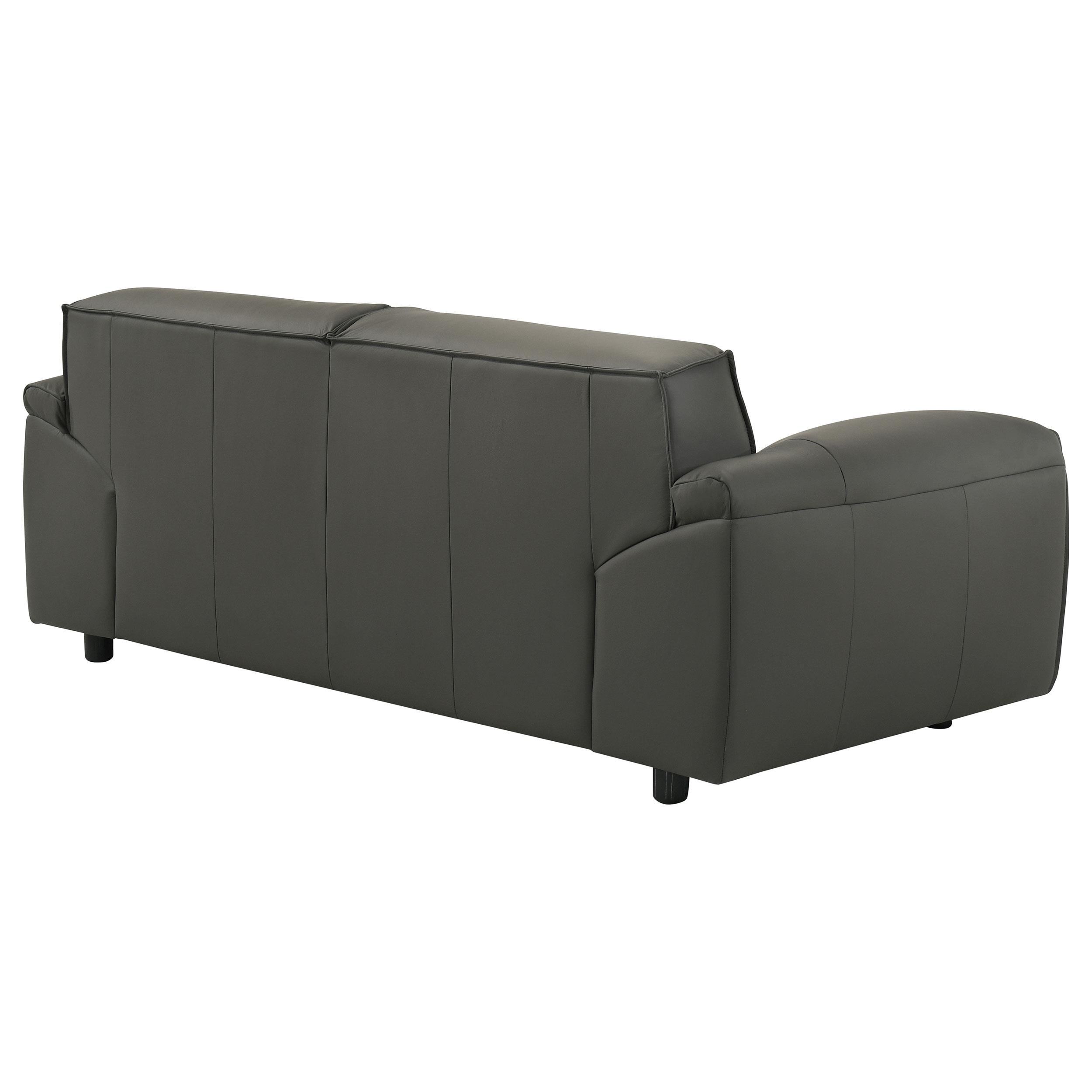 Buxton Top Grain Leather Upholstered Loveseat Graphite - 509505