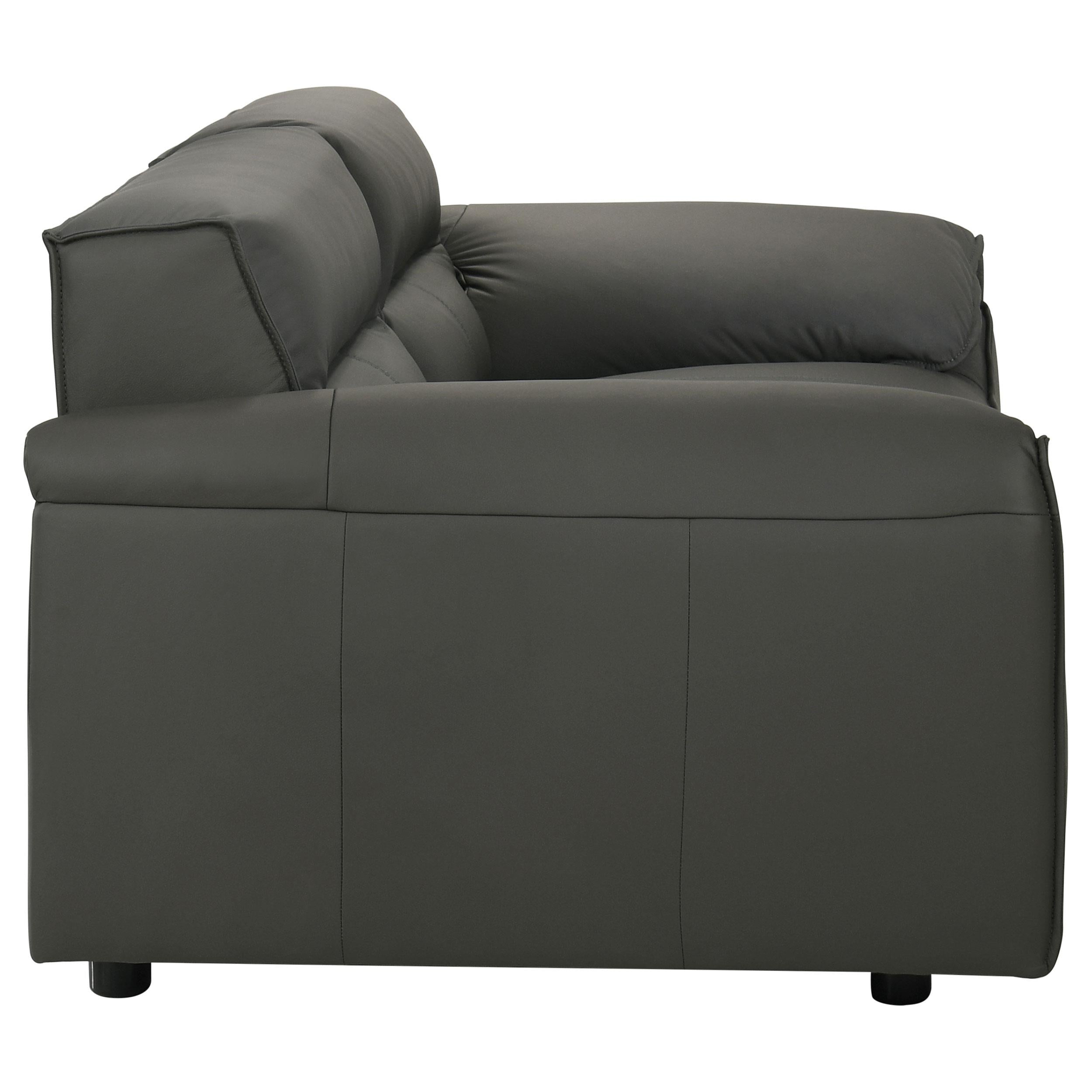 Buxton Top Grain Leather Upholstered Loveseat Graphite - 509505