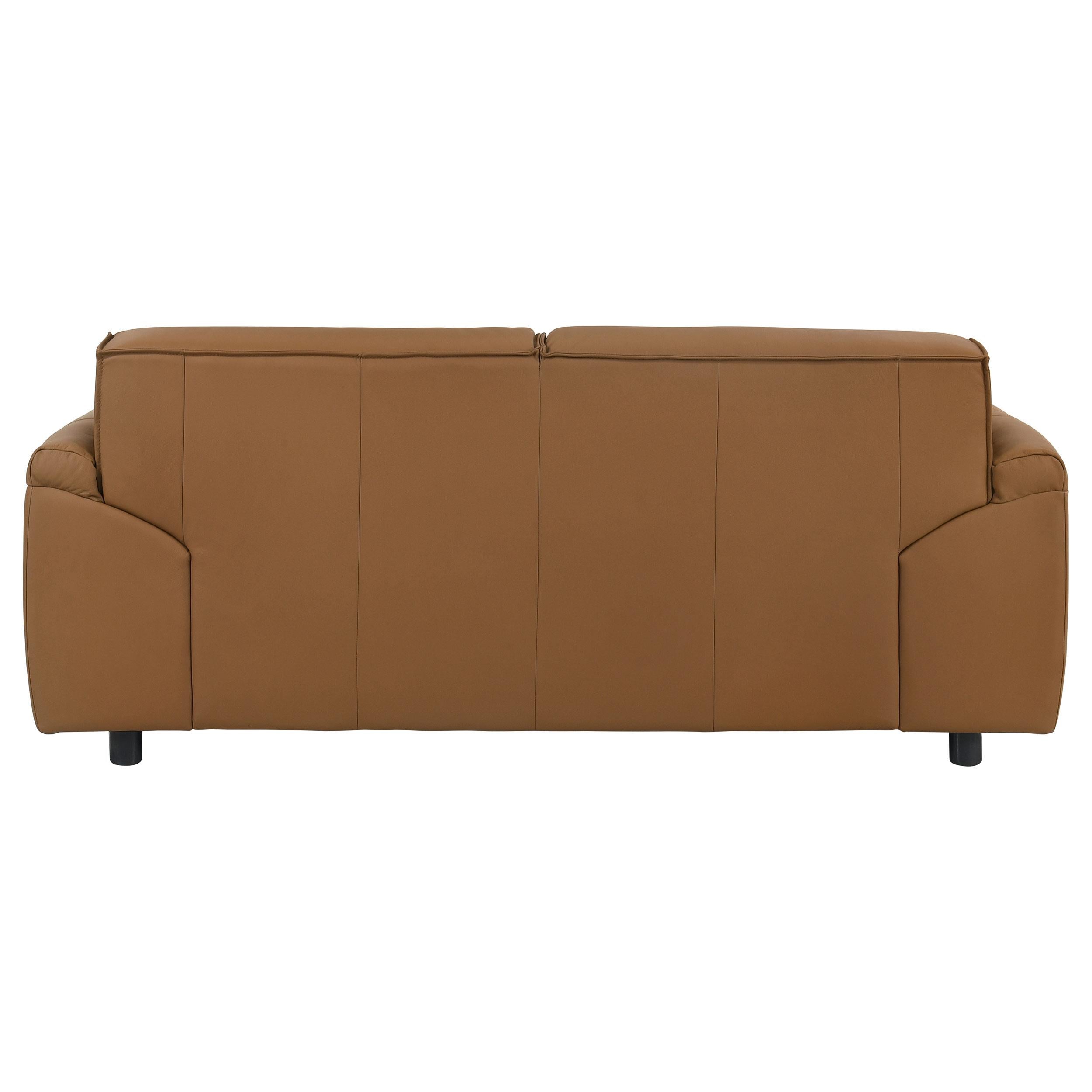 Buxton Top Grain Leather Upholstered Loveseat Orange - 509502
