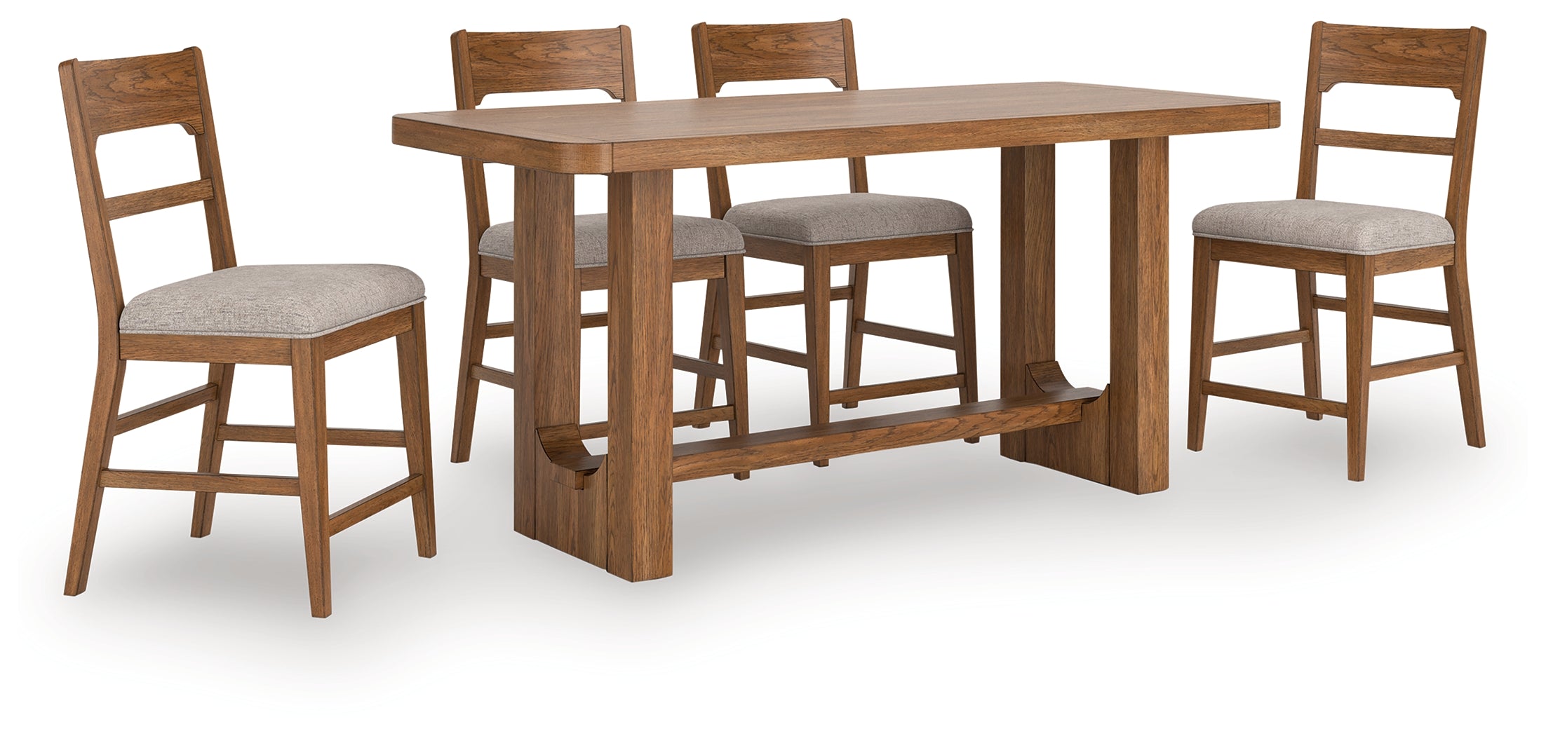 Cabalynn Counter Height Dining Table and 4 Barstools - D974D4