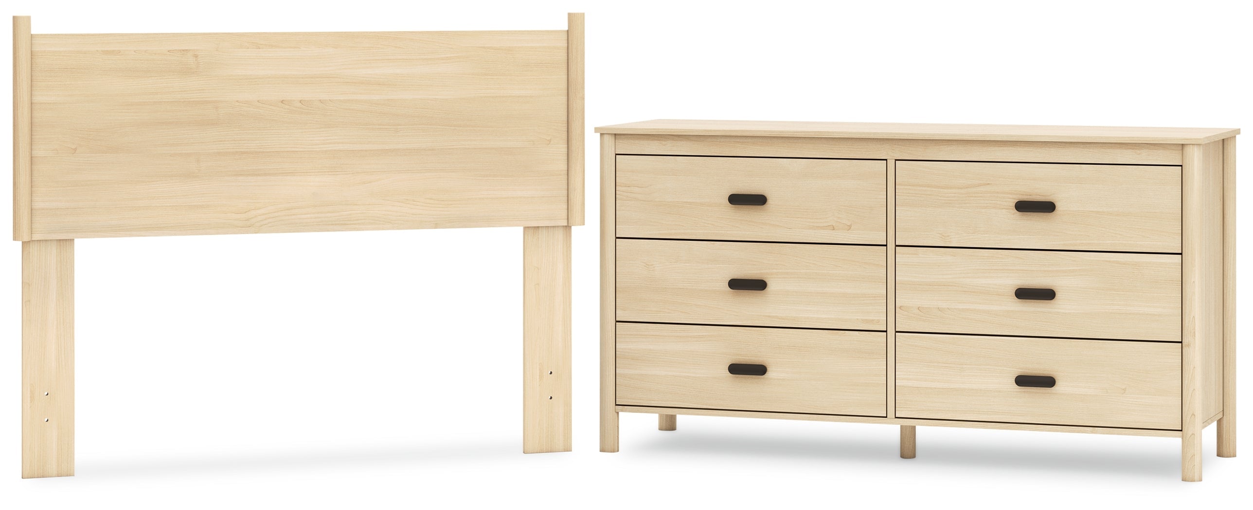 Cabinella Full Panel Headboard with Dresser in Tan - PKG017212