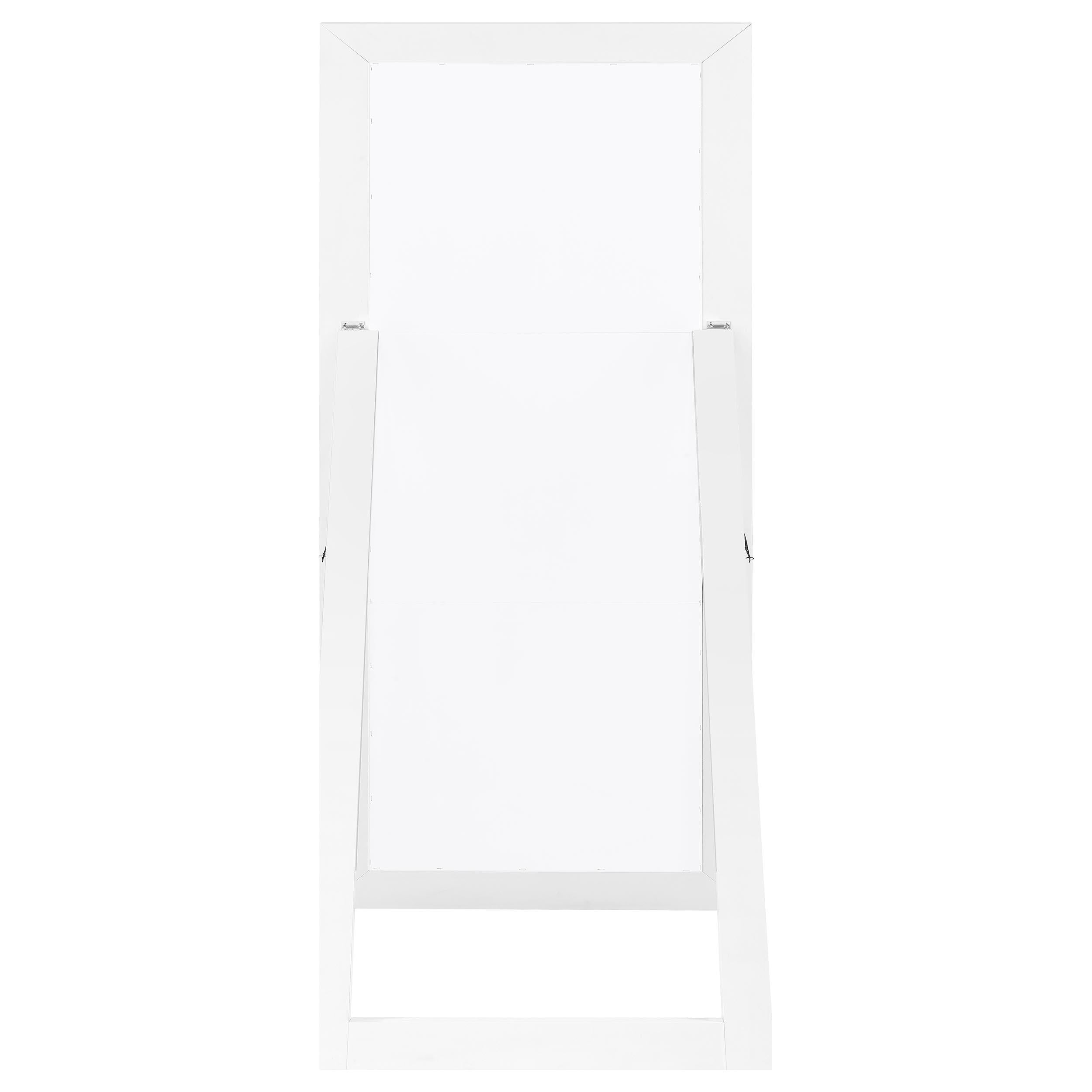 Cadence Tempered Glass Full Length Standing Mirror White High Gloss - 961656