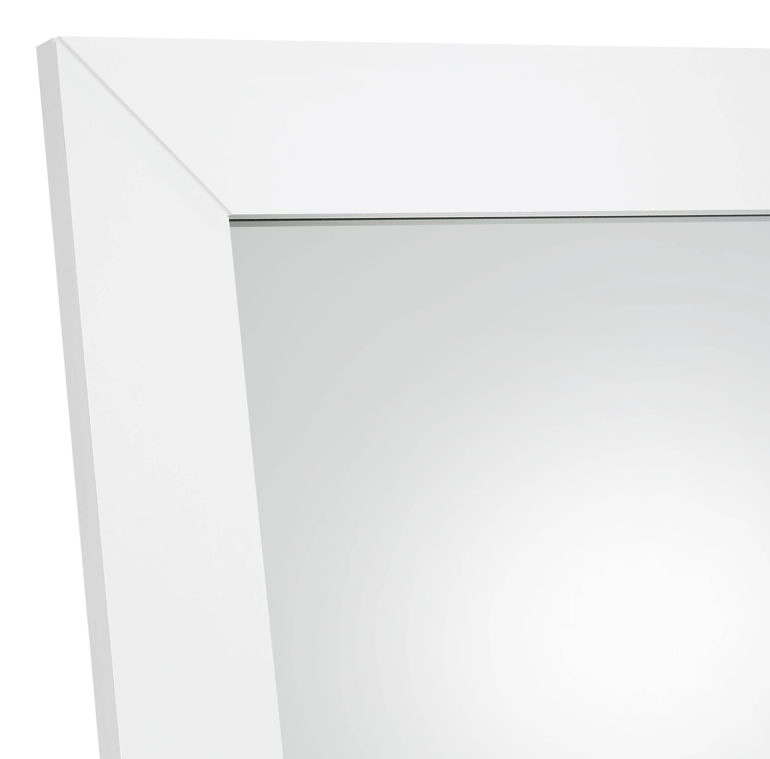 Cadence Tempered Glass Full Length Standing Mirror White High Gloss - 961656