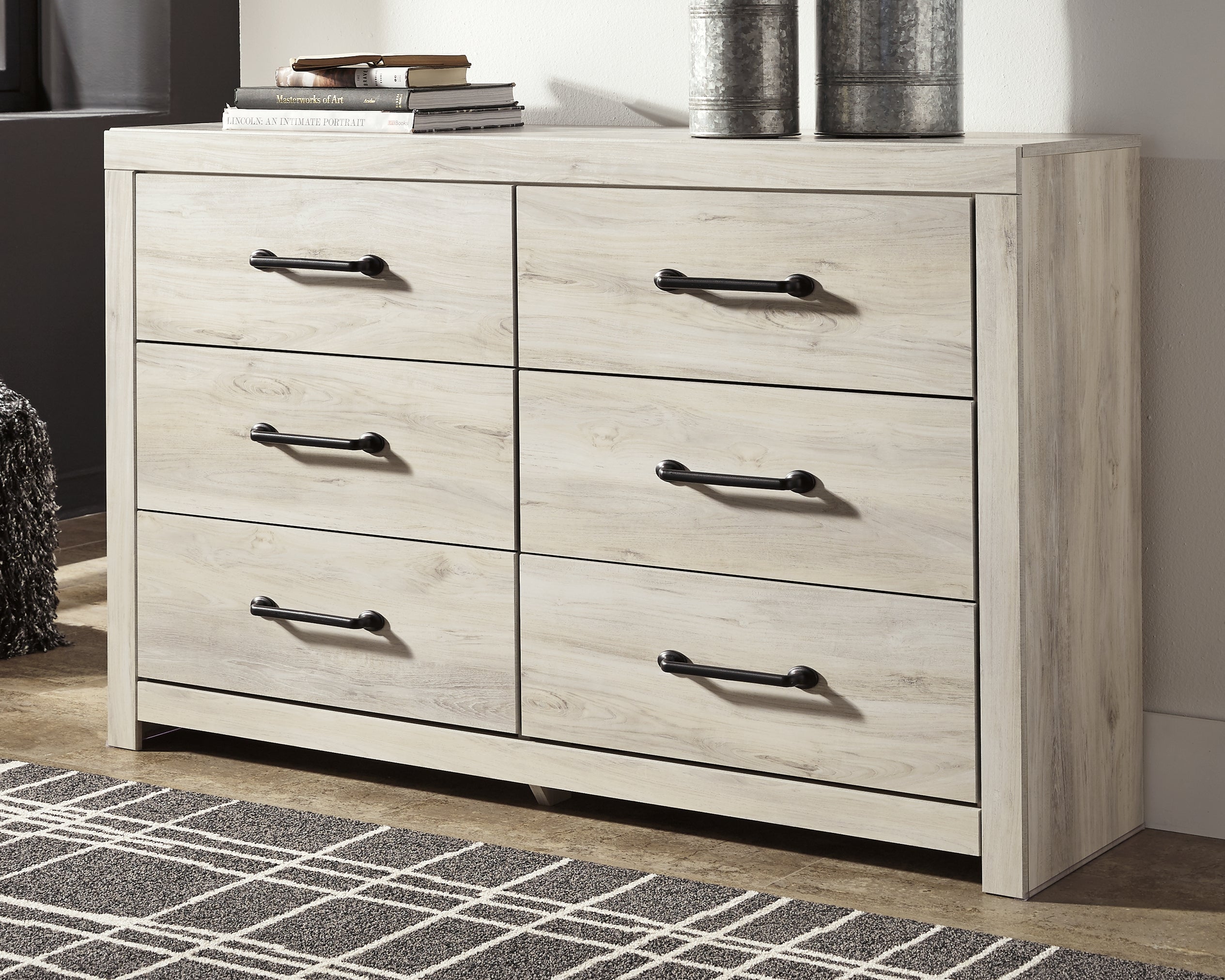 Cambeck Full Panel Bed with Dresser in Whitewash - PKG003037